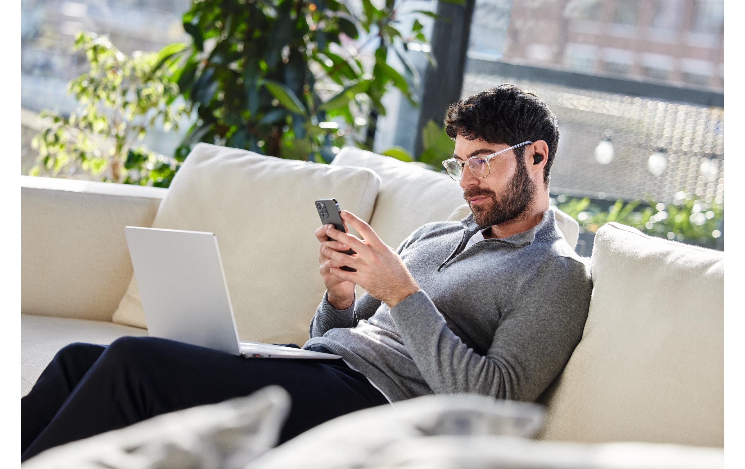 Jabra Headset »Evolve2 Buds MS USB-C«, Active Noise Cancelling (ANC)
