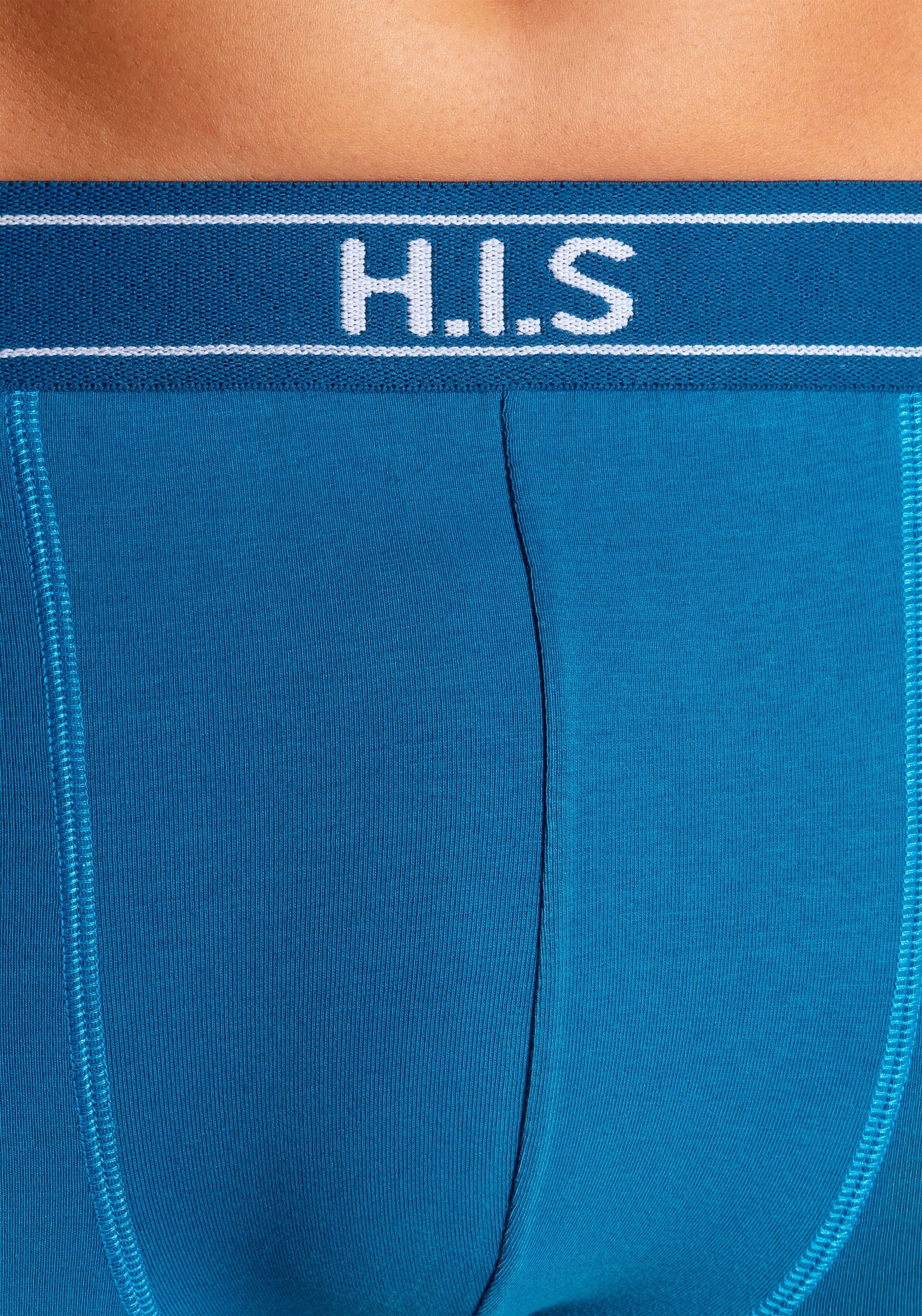 H.I.S Boxer, (Packung, 5 St.), mit Steifen und Logo im Bund