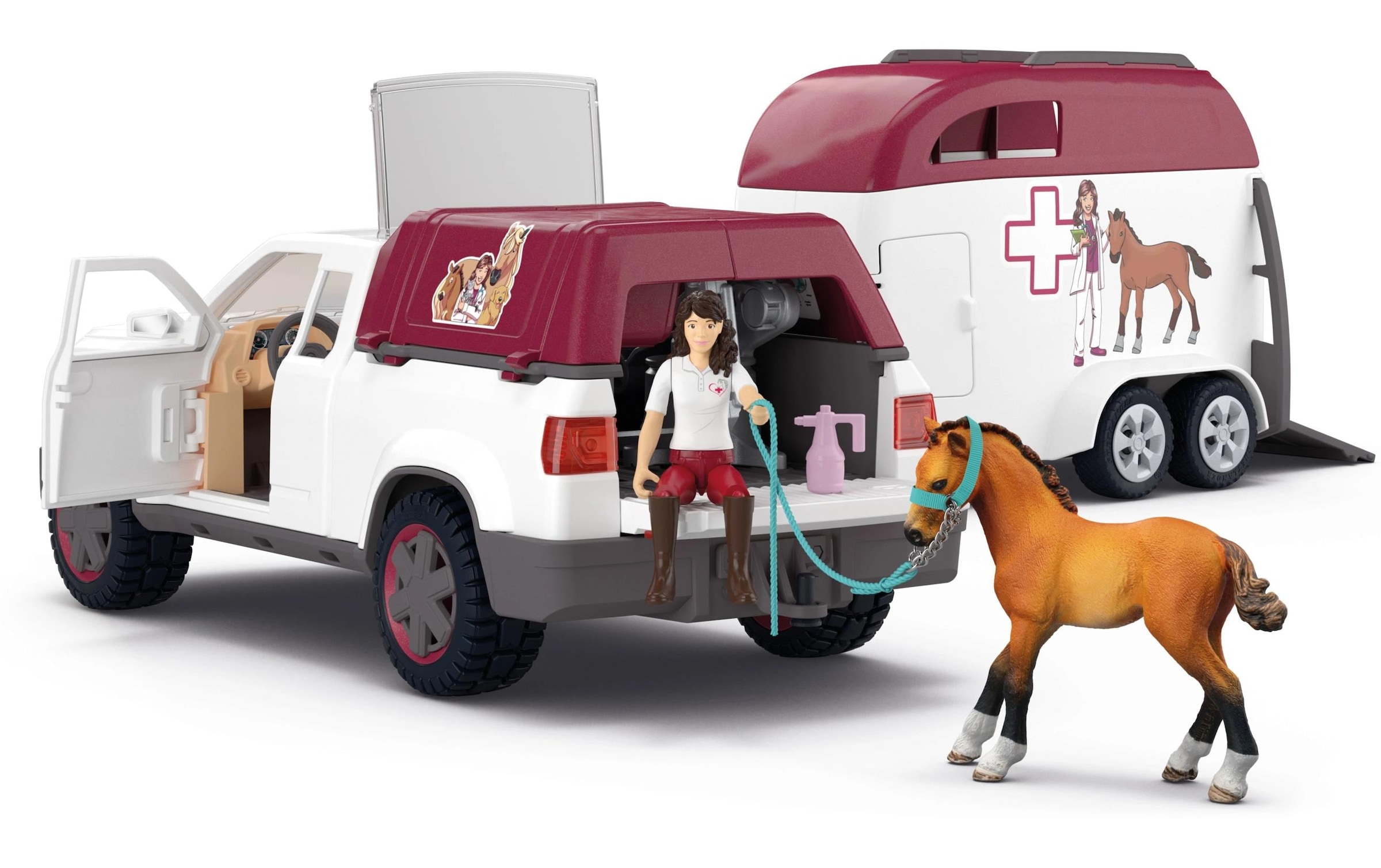Schleich® Spielfigur »Horse Club Mobile Tierärztin mit Anhänger«