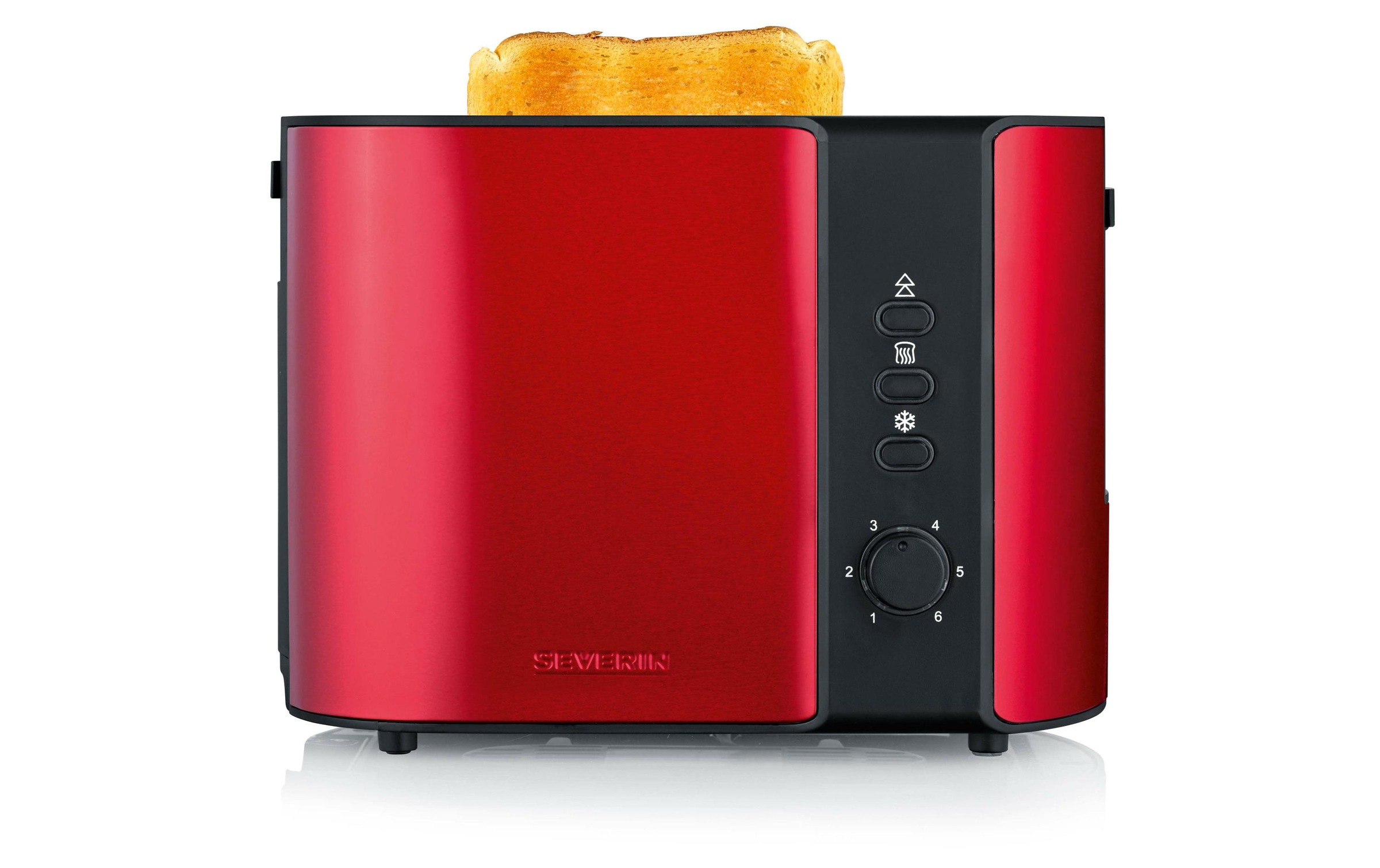 Severin Toaster »AT 2217 Rot Schwarz«, 800 W, Lieferung mit passendem CH-Fixadapter