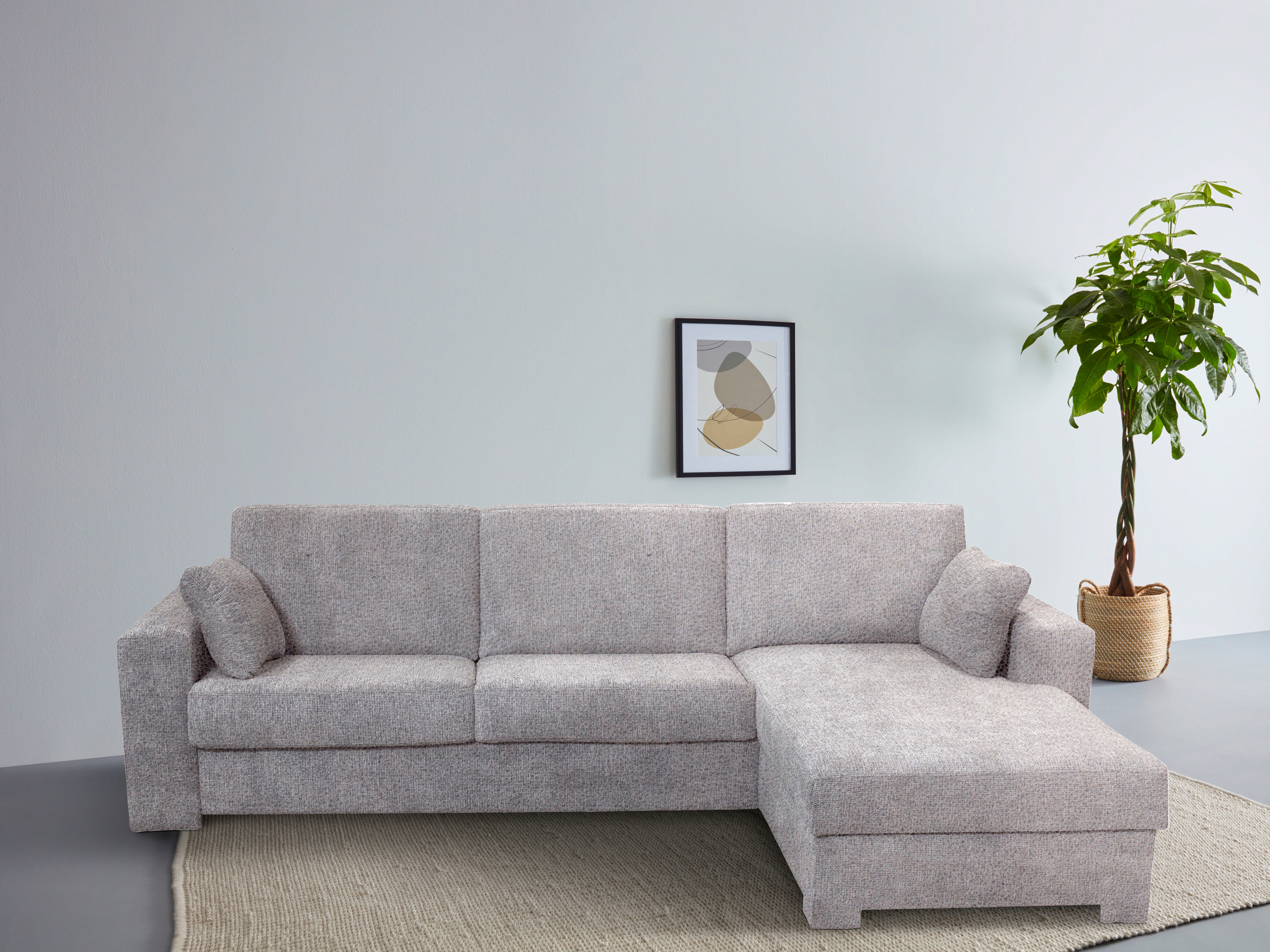 Home affaire Ecksofa "Roma "L" Dauerschlaffunktion, mit Unterfederung" Matratzenhöhe 14cm, Liegemasse ca 163x198 cm, L-Form