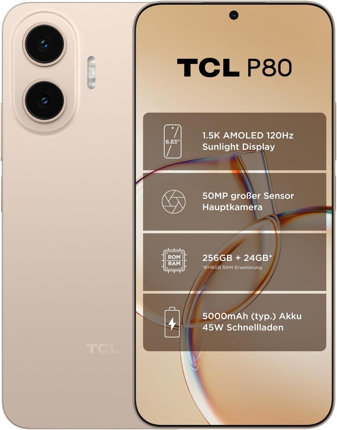 TCL Smartphone "P80" sunlit gold