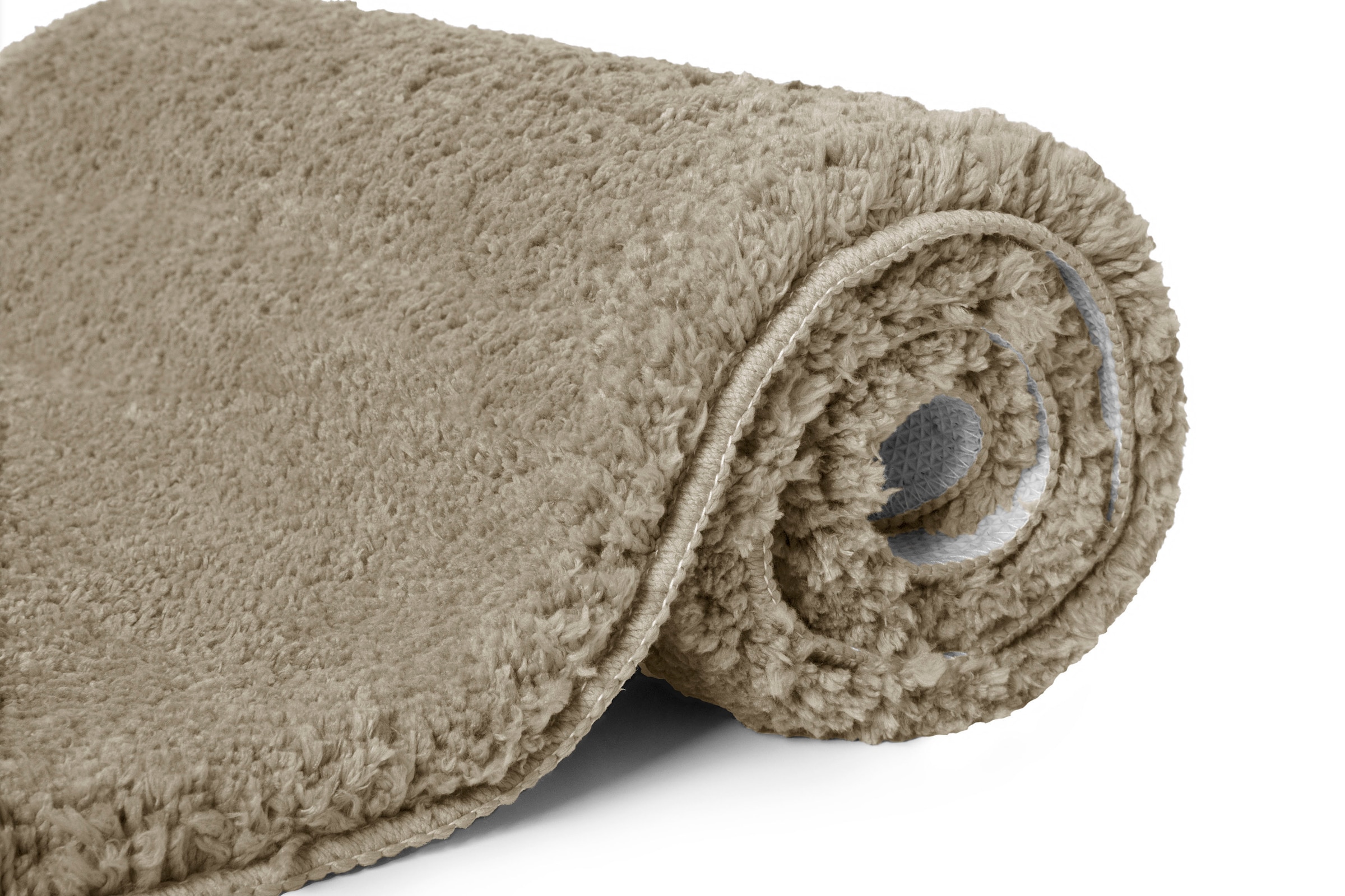 my home Badematte »Sanremo, Badvorleger, Badezimmer Teppich, sehr weich«, rutschhemmend beschichtet, fussbodenheizungsgeeignet-schnell trocknend, Badteppich, unifarben, rechteckig, rund & als 3-tlg. Set erhältlich