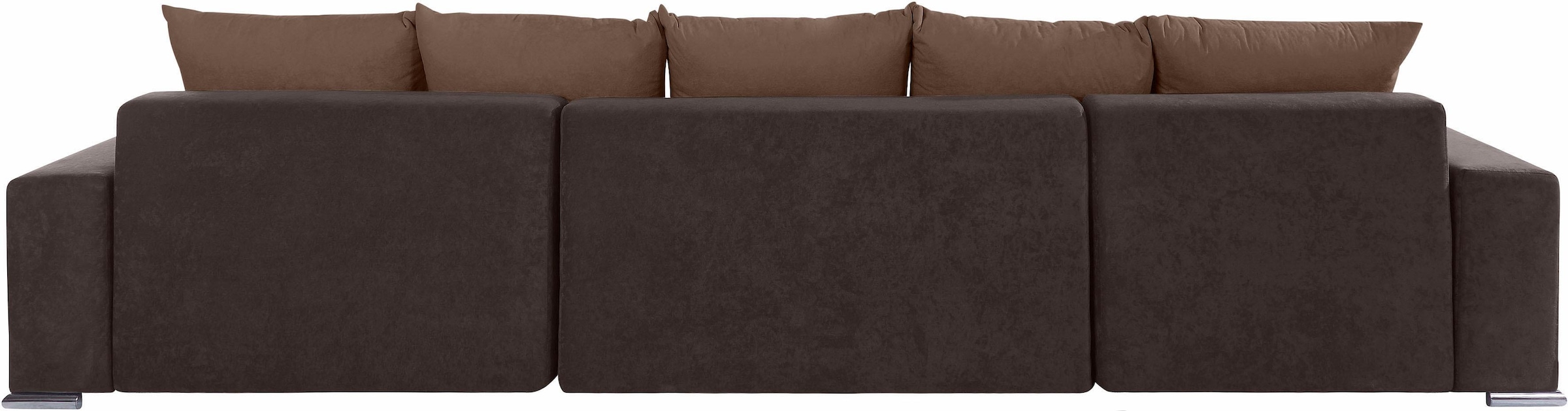 COLLECTION AB Wohnlandschaft »XXL-Josy U-Form, Breite 333 cm, mit 2 Recamieren 77 & 97 cm«, inkl. Bettfunktion, Bettkasten, mit 5 gleich grossen Rückenkissen