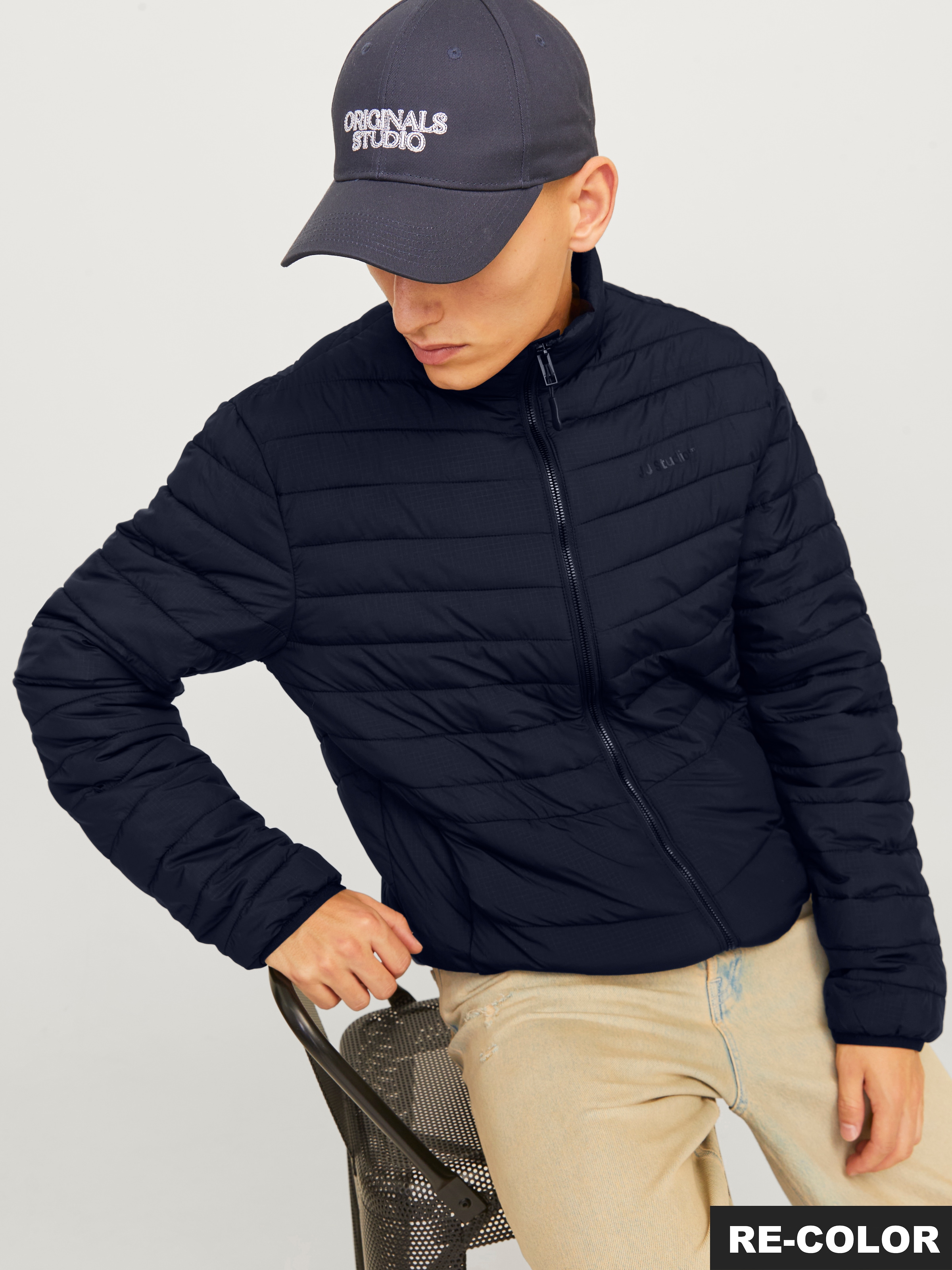 Jack & Jones Steppjacke »JJESTATE PACKABLE PUFFER COLLAR NOOS«, ohne Kapuze