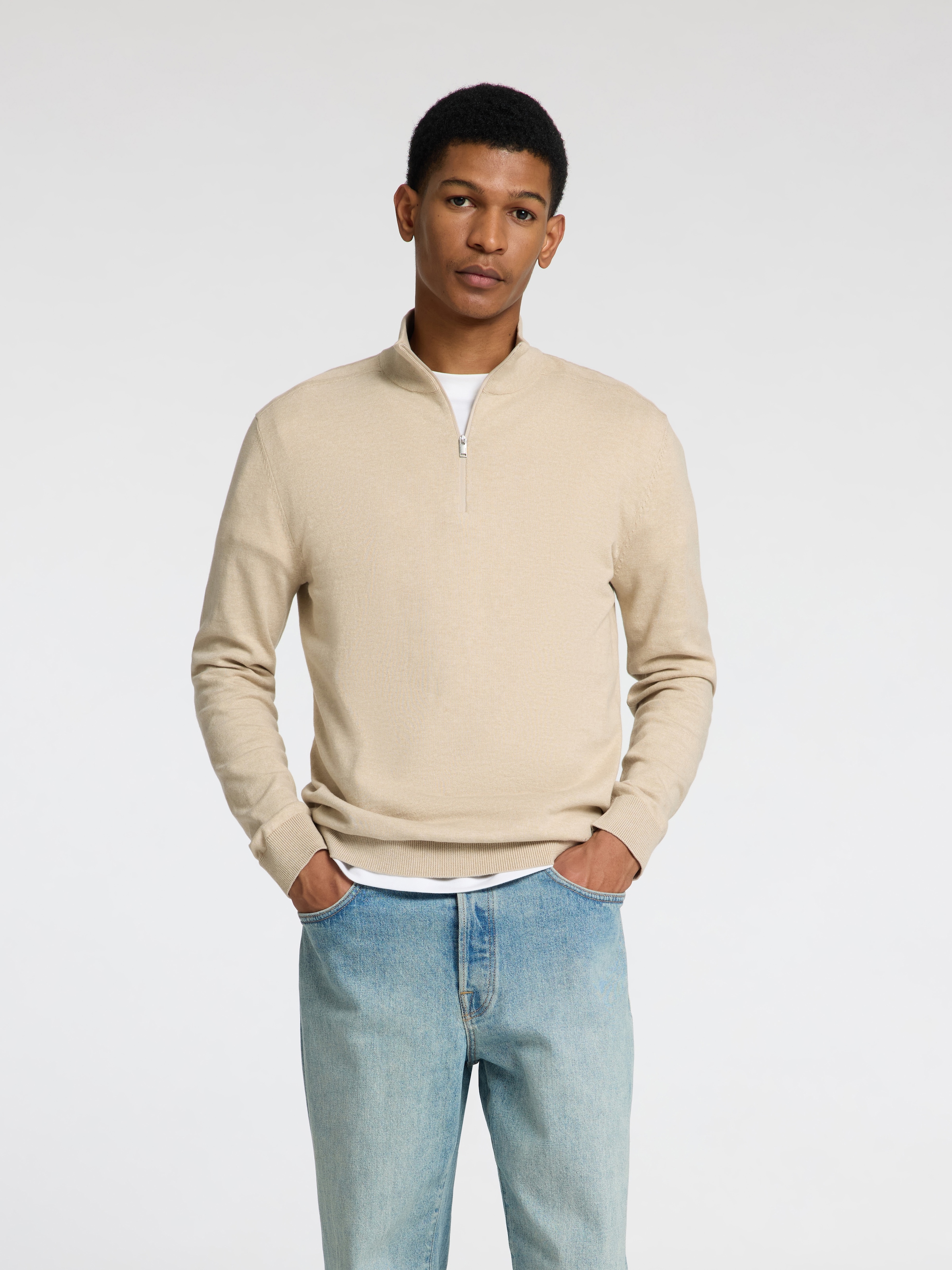 SELECTED Troyer "SLHBERG HALF ZIP CARDIGAN NOOS" Baumwolle, regular fit