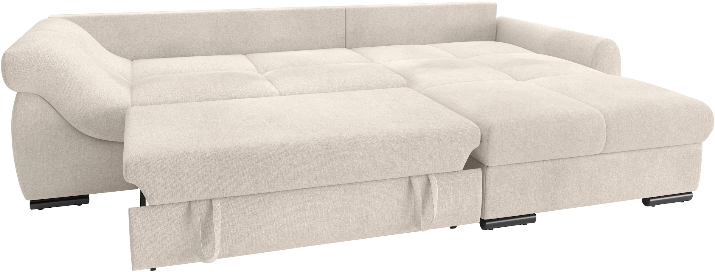 Mr. Couch Ecksofa »Livorno L-Form«, inkl. Hochschläfer-Bettauszug, XL-Bettkasten weiss beschichtet