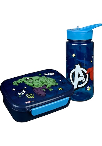Lunchbox »Brotzeitdose & Trinkflasche, Avengers«, (Set, 2 tlg.)