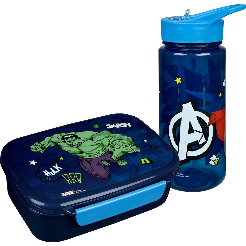 Scooli Lunchbox »Brotzeitdose & Trinkflasche, Avengers«, (Set, 2 tlg.)