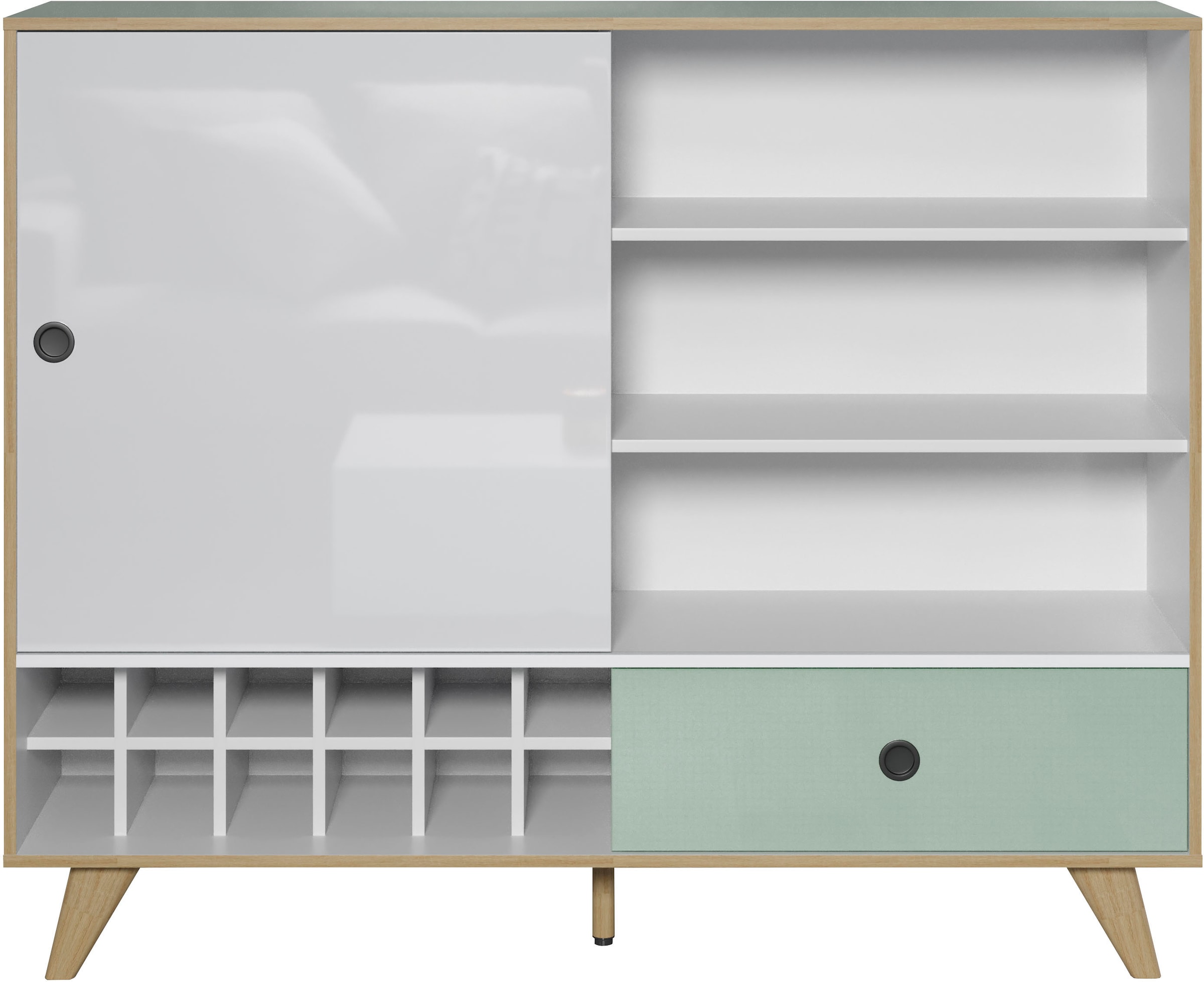 INTER-FURN Highboard »Adelaide«, Stauraumschrank, Breite 145 cm, Integriertes Weinregal