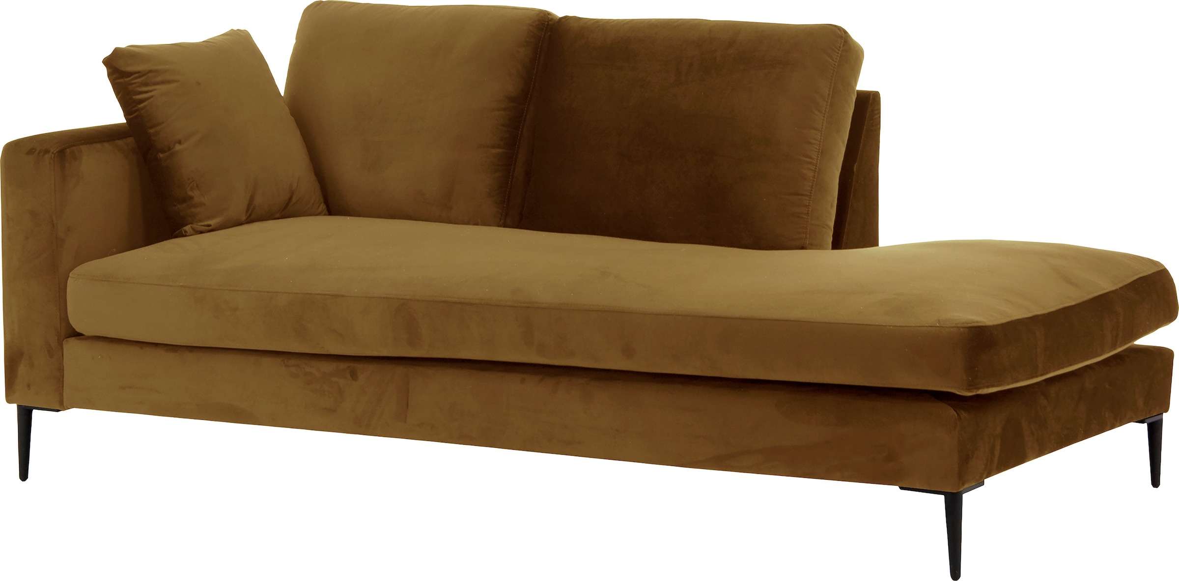 Leonique Recamiere »Cozy Chaiselongue, Masse B/T/H: 195/97/80 cm«, mit losen Kissen und Metallbeinen, Armlehne links oder rechts wählbar