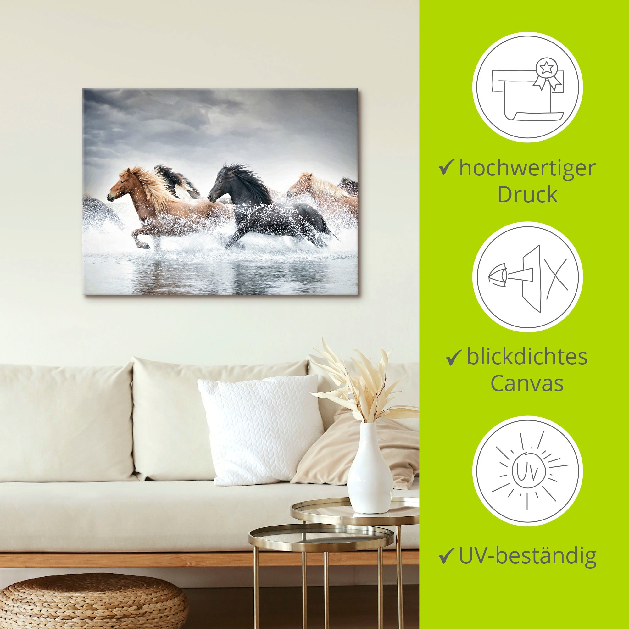 Artland Wandbild »Pferderennen V«, Pferdebilder, (1 St.), als Leinwandbild, Poster in verschied. Grössen