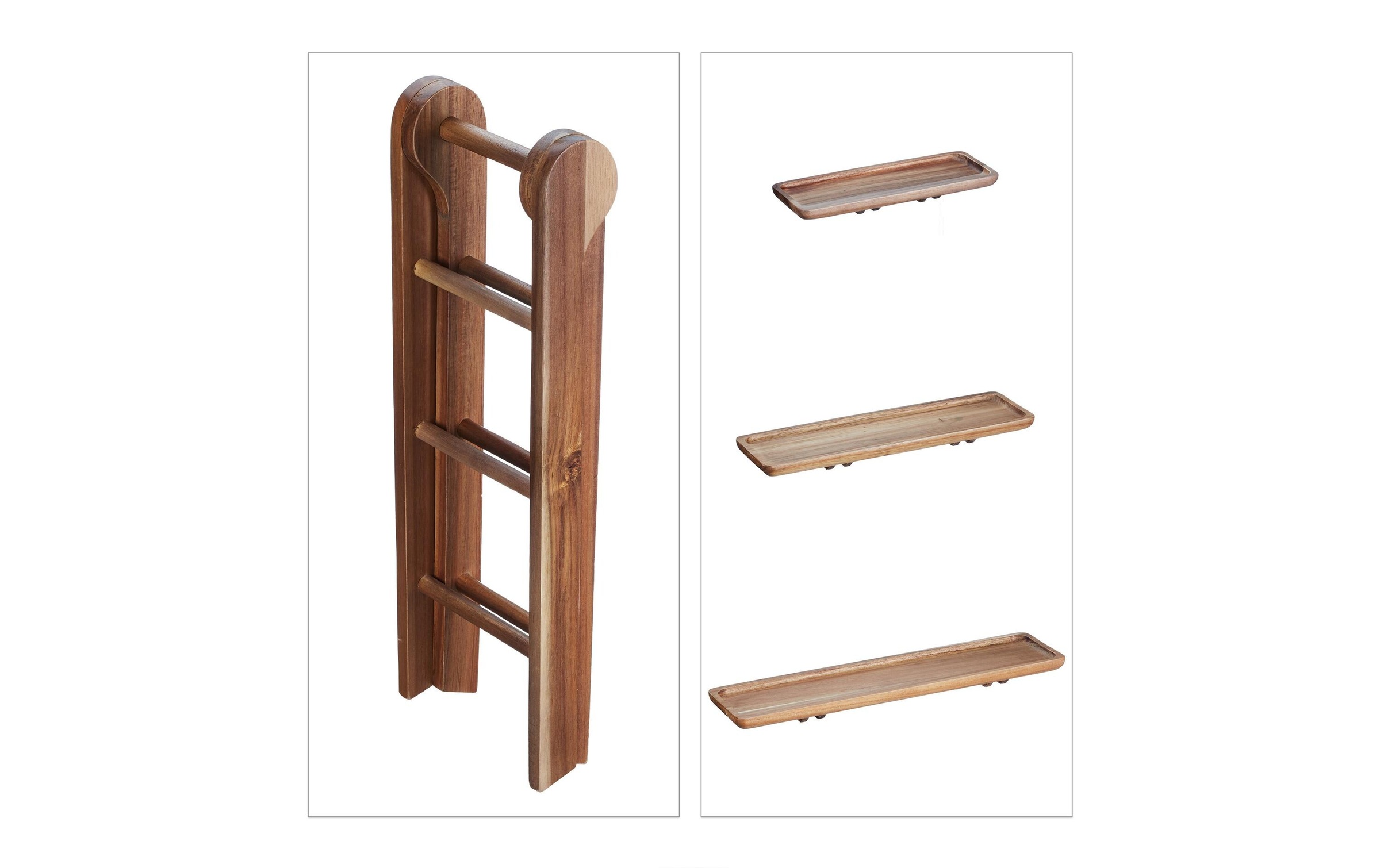 relaxdays Etagere »3-stufig«, Holzart: Akazie (China)