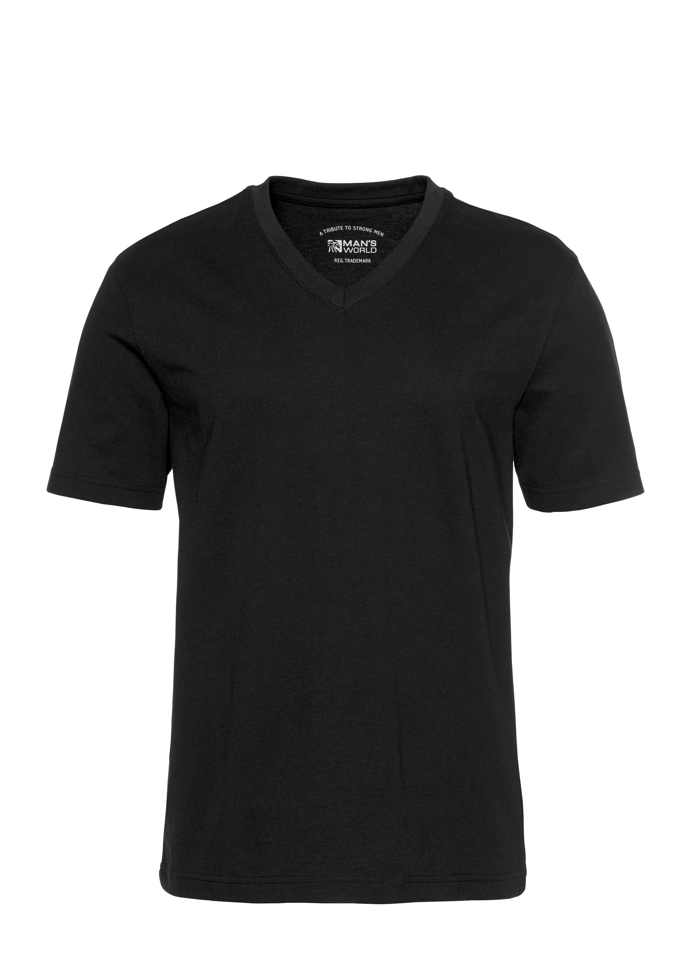 Man's World V-Shirt, Kurzarm, aus Baumwolle