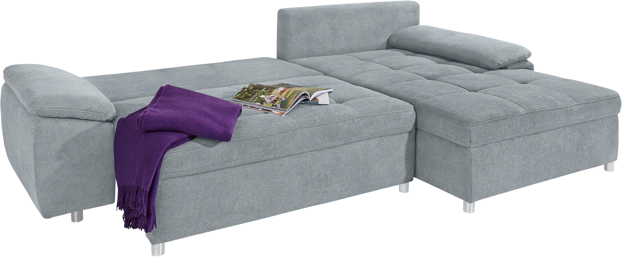 sit&more Ecksofa Labene, wahlweise mit Bettfunktion und Bettkasten, inkl. Rückenkissen