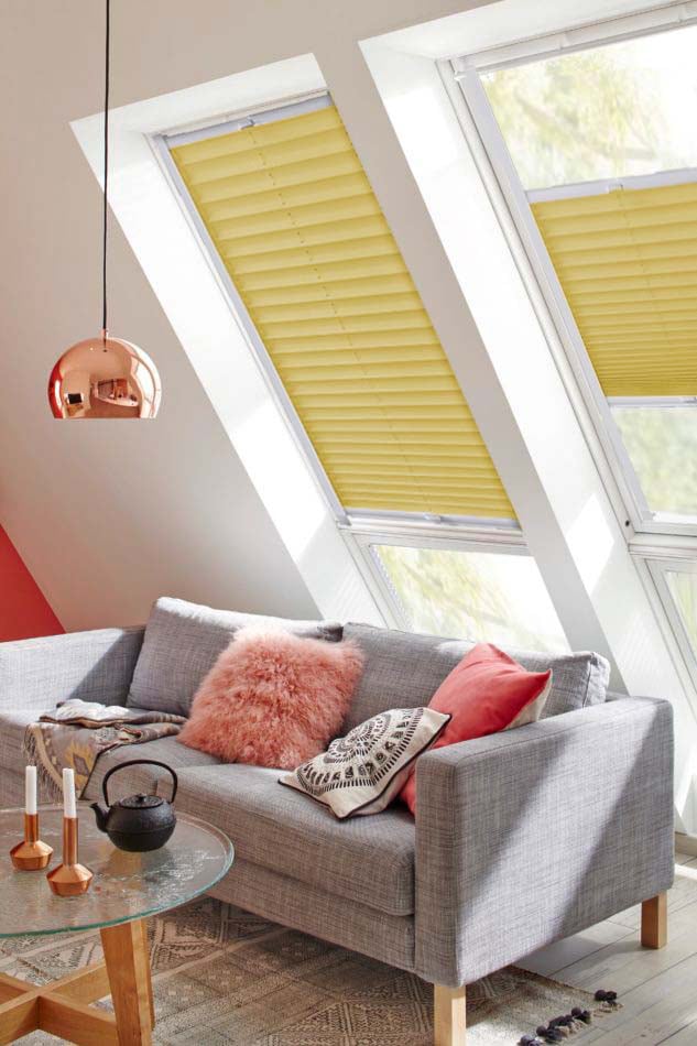 sunlines Dachfensterplissee "Classic Style Crepe" Lichtschutz verspannt mit Führungsschienen