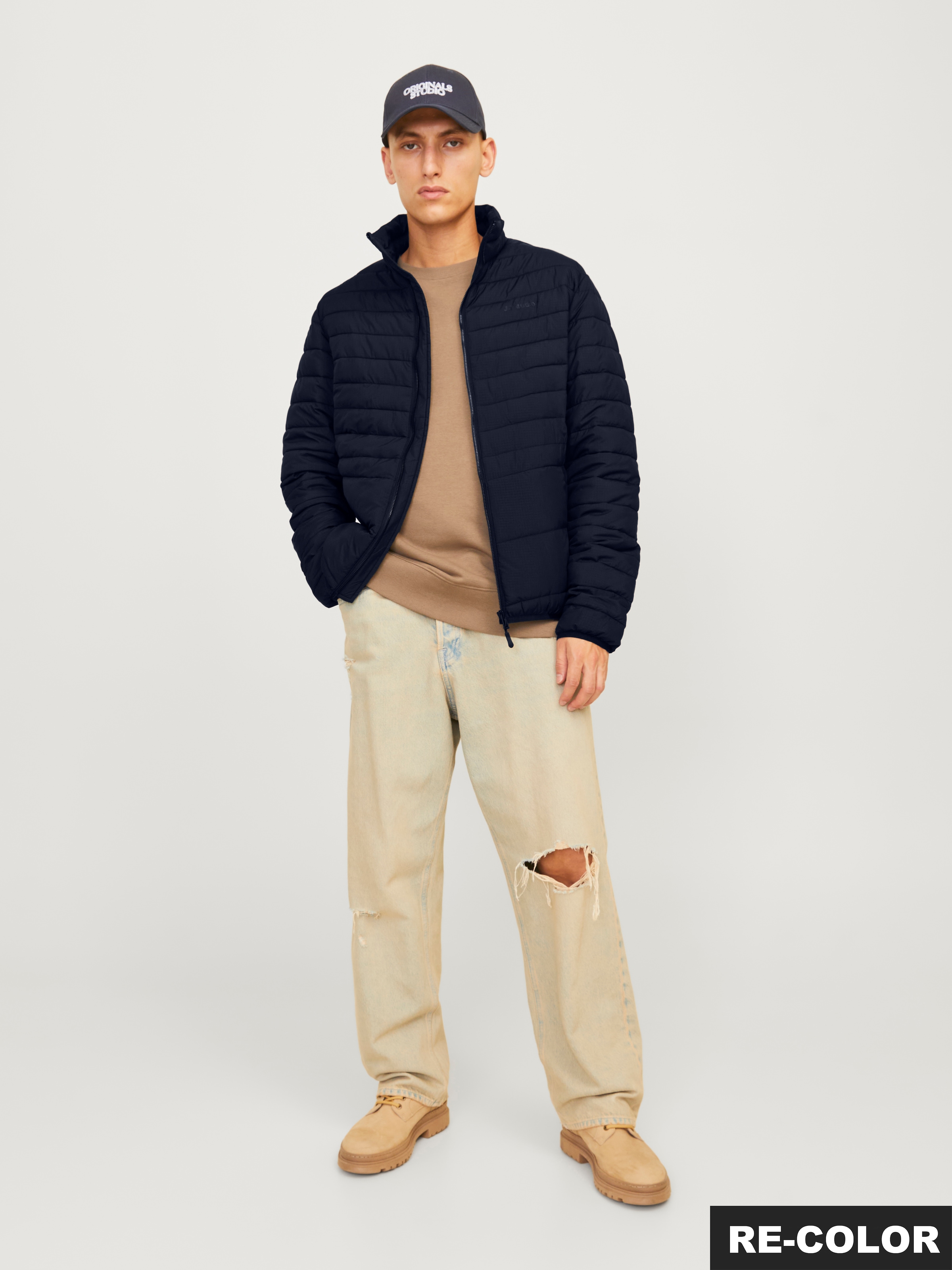 Jack & Jones Steppjacke »JJESTATE PACKABLE PUFFER COLLAR NOOS«, ohne Kapuze