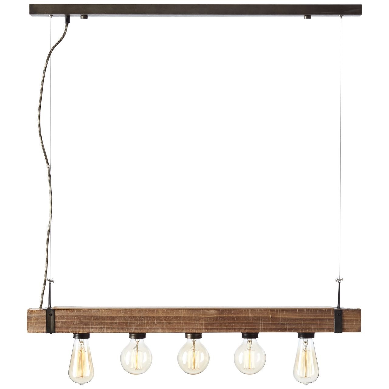 Brilliant Pendelleuchte »Woodhill« E27 1 Stk. Hängelampe 5flg antik/schwarz
