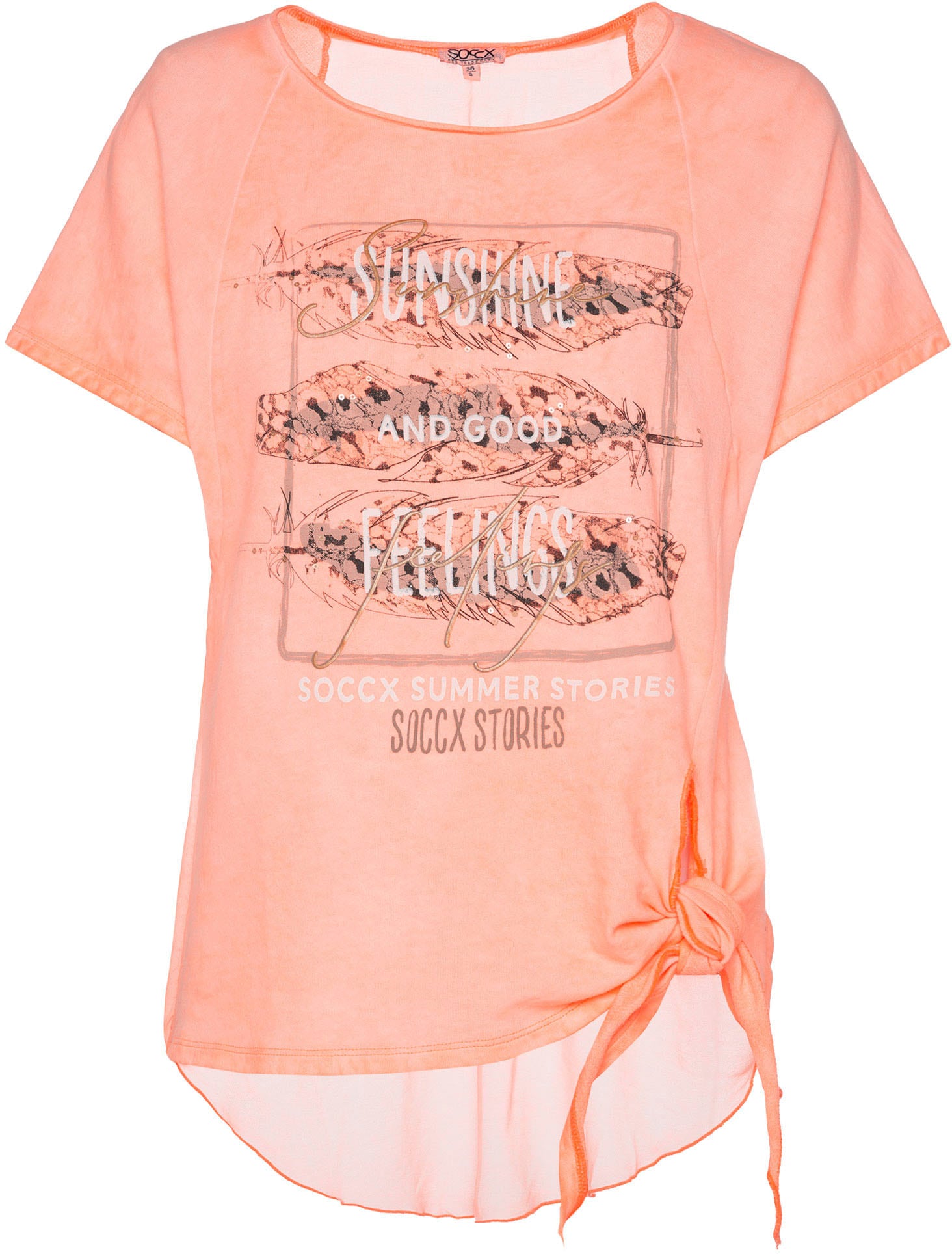 SOCCX T-Shirt, mit Knotendetail am Saum online shoppen bei Jelmoli-Versand  Schweiz