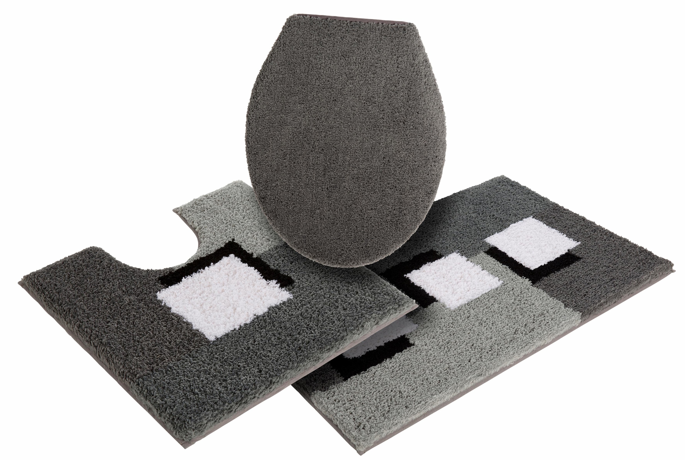 my home Badematte »Ada, Badvorleger, Badezimmer Teppich«, rutschhemmend beschichtet, schnell trocknend-strapazierfähig-fussbodenheizungsgeeignet, Badteppich, Badematten auch als 3 teiliges Set erhältlich