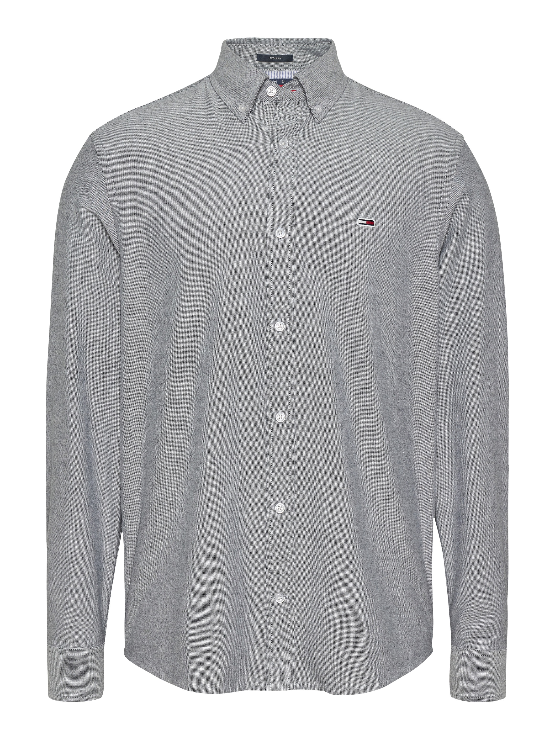 Tommy Jeans Plus Langarmhemd »TJM REG OXFORD SHIRT EXT«, in Grossen Grössen, Logostickerei, Button-down-Kragen