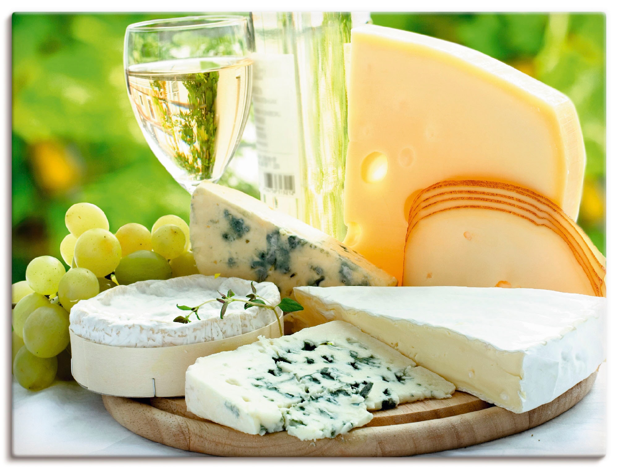 Wandbild »Käse & Wein«, Lebensmittel, (1 St.), als Leinwandbild, Poster in verschied....