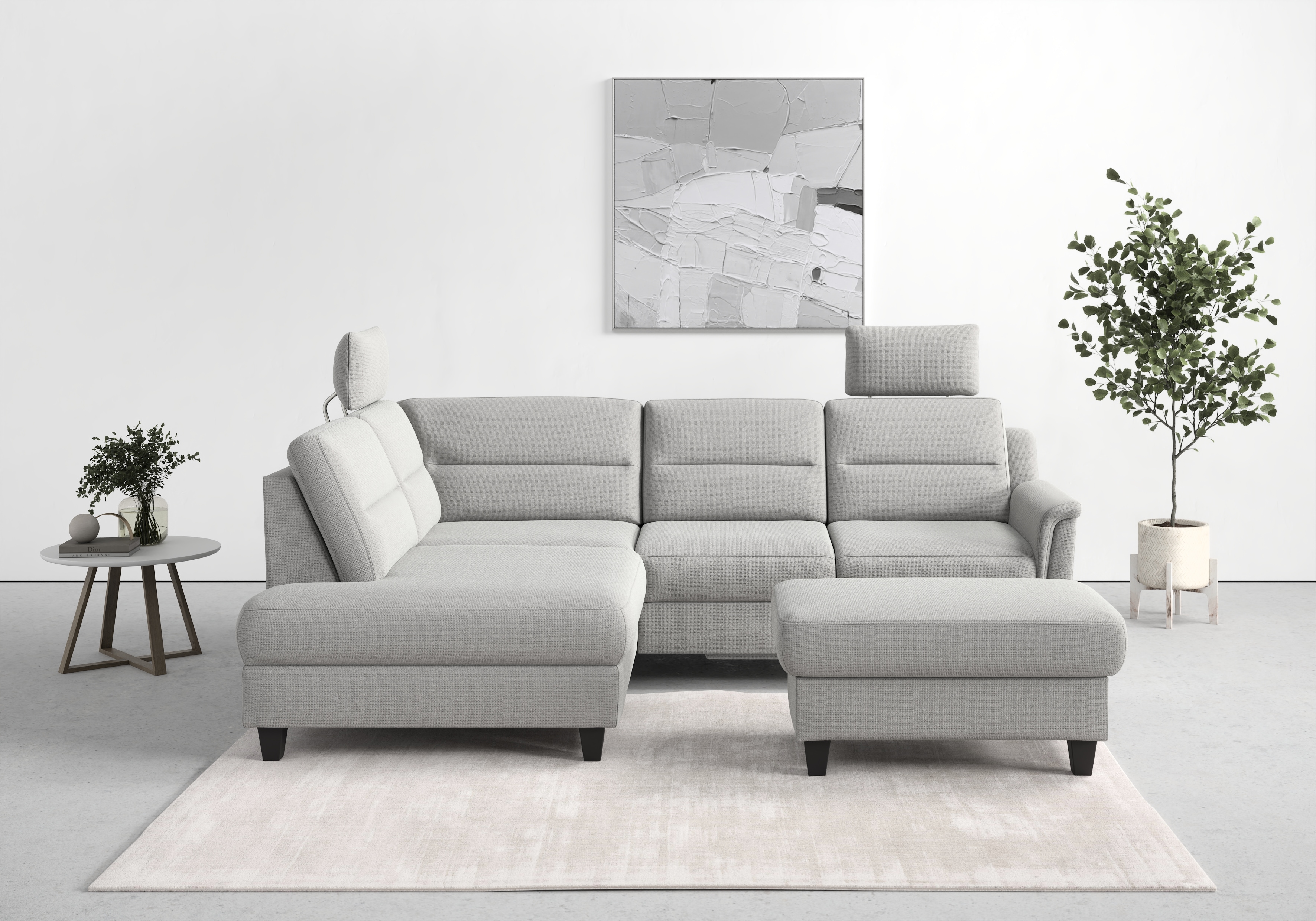 sit&more Ecksofa "Farö L-Form" inklusive Federkern, wahlweise mit Bettfunktion und Bettkasten