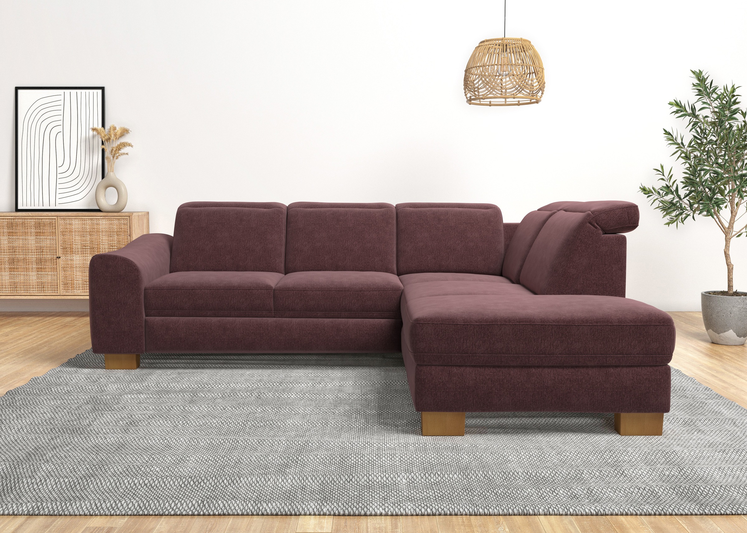 Home affaire Ecksofa »Dundee L-Form«, wahlweise mit Kopfteilverstellung und zusätzlich mit Bettfunktion