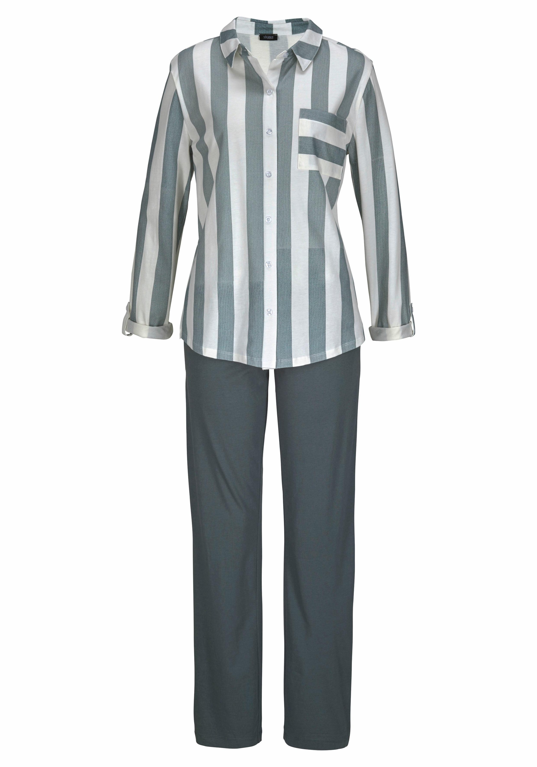 Vivance Dreams by Lascana Pyjama Set, 2 tlg. im Hemdblusenlook
