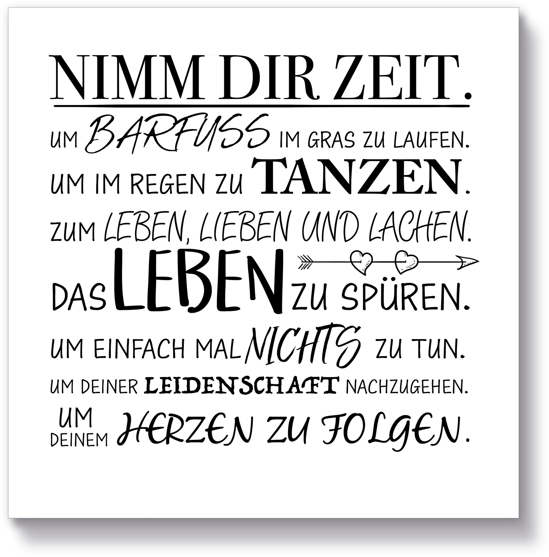Artland »Nimm Sprüche Texte, (1 Jelmoli-Versand Zeit«, & | St.) online Holzbild kaufen dir