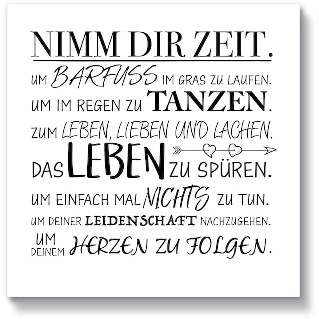 Artland Holzbild »Nimm dir Zeit«, Sprüche & Texte, (1 St.) online kaufen |  Jelmoli-Versand