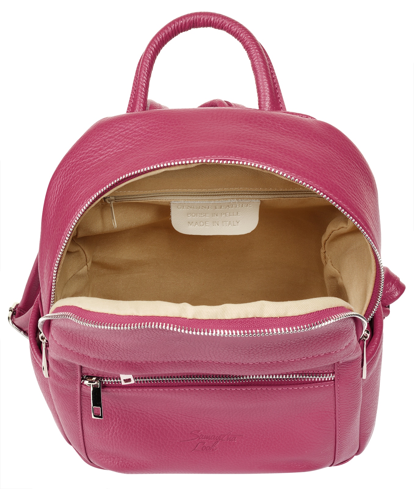 Samantha Look Cityrucksack, echt Leder, Made in Italy