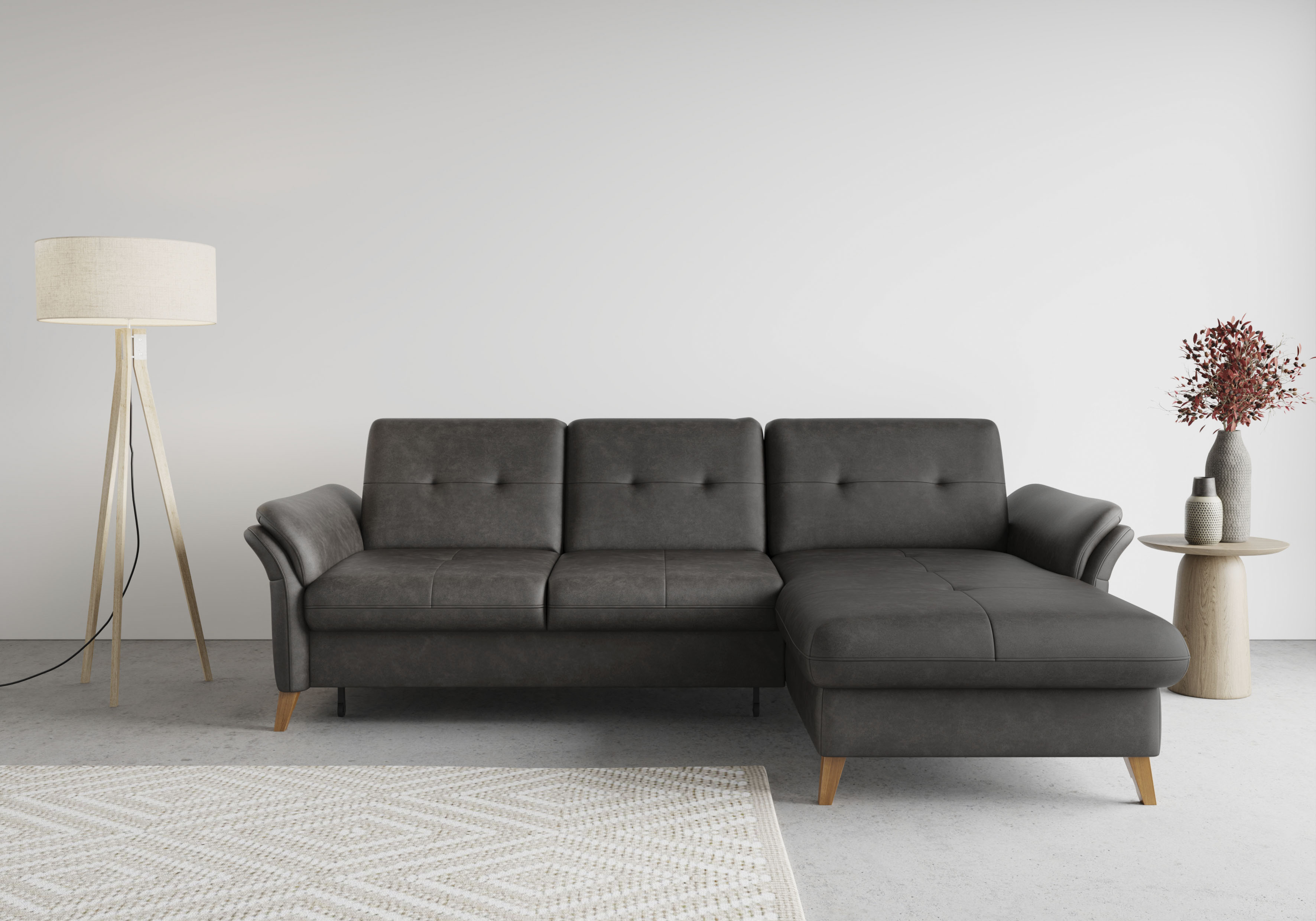 sit&more Ecksofa "Göteborg" Sitztiefenverstellung und Federkern, wahlweise mit Bettfunktion