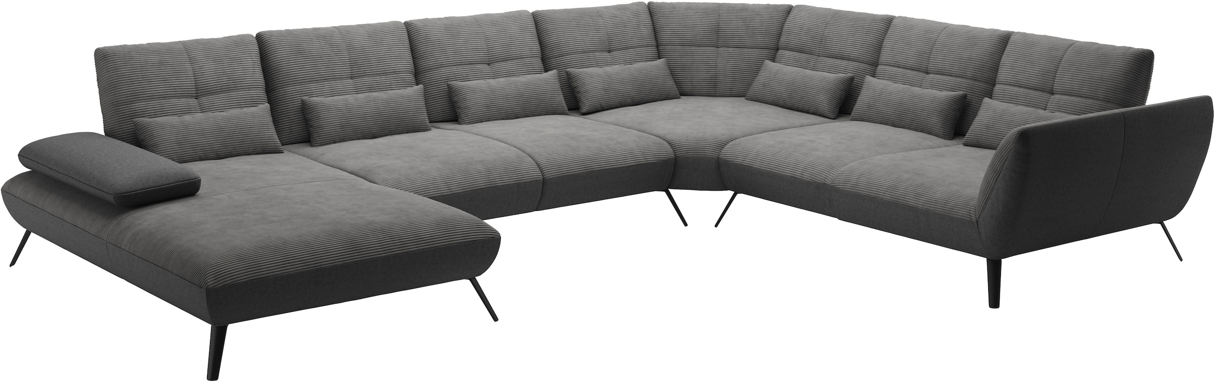 Places of Style Wohnlandschaft »Mikado U-Form«, inkl. Sitztiefenverstellung und Armteilverstellung