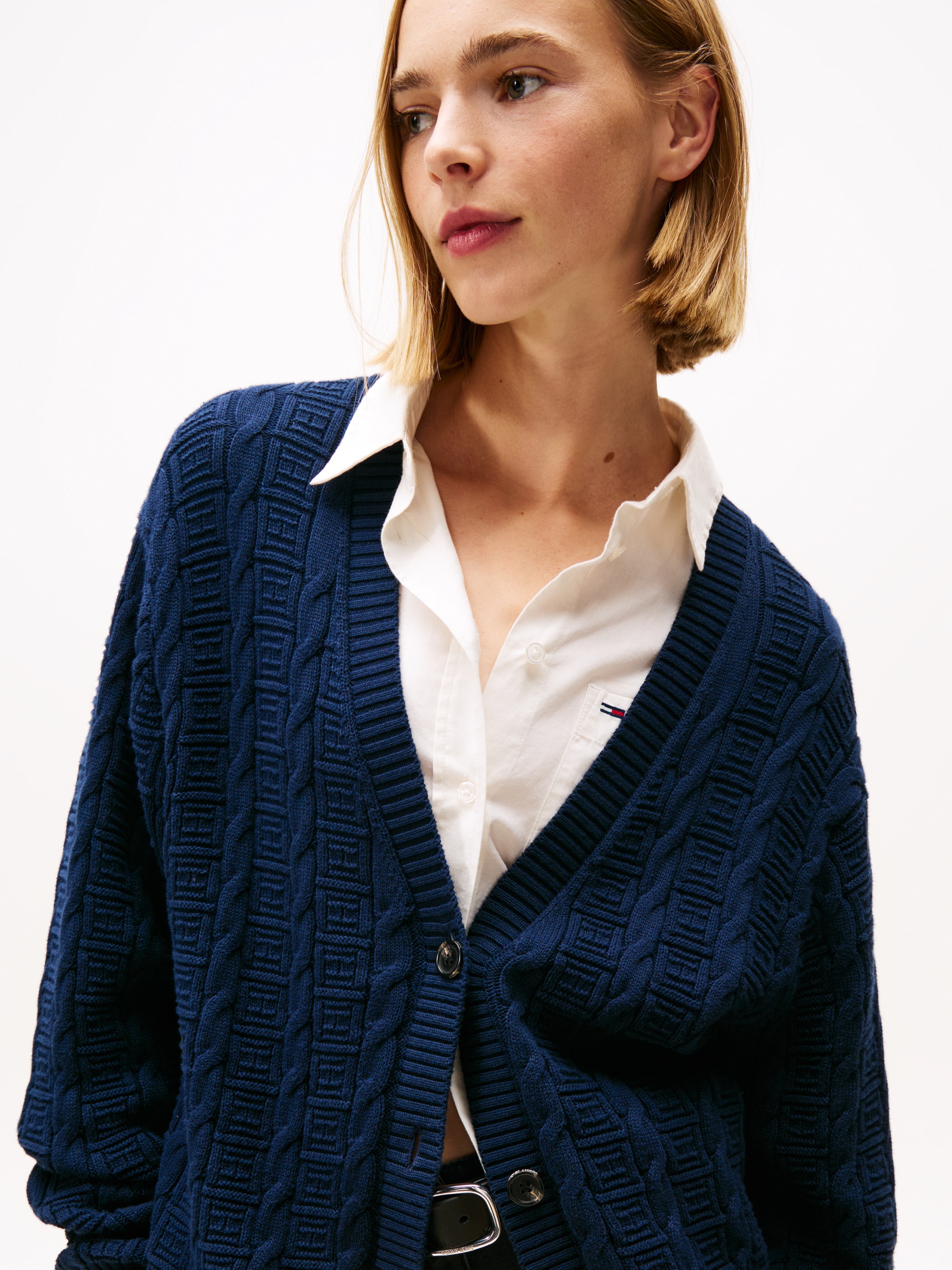 Tommy Jeans Strickjacke »TJW CABLE CARDIGAN«, mit Zopfmuster