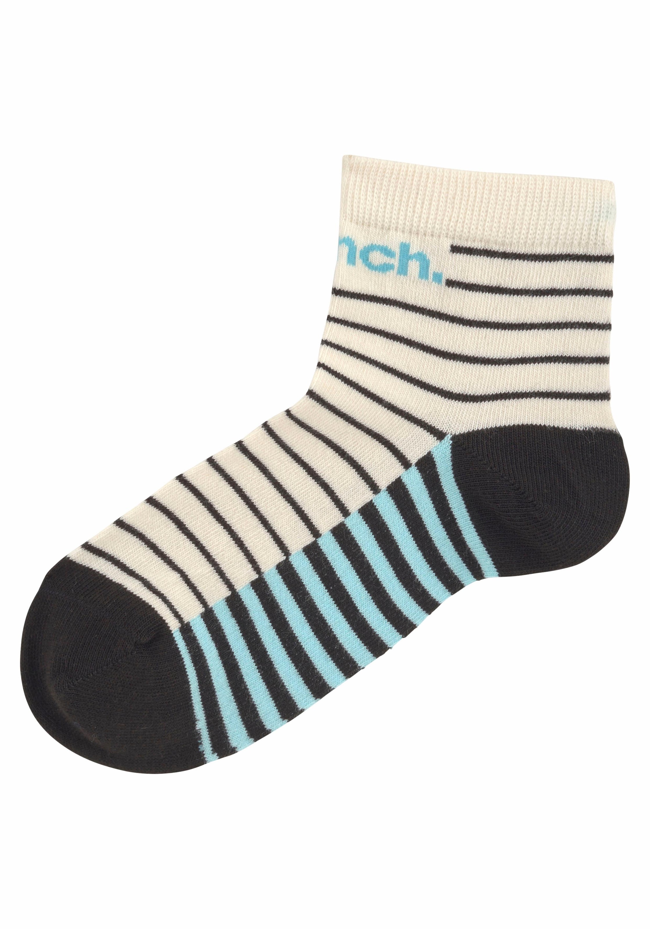 Bench. Kurzsocken, (Packung, 5 Paar), im Streifendesign