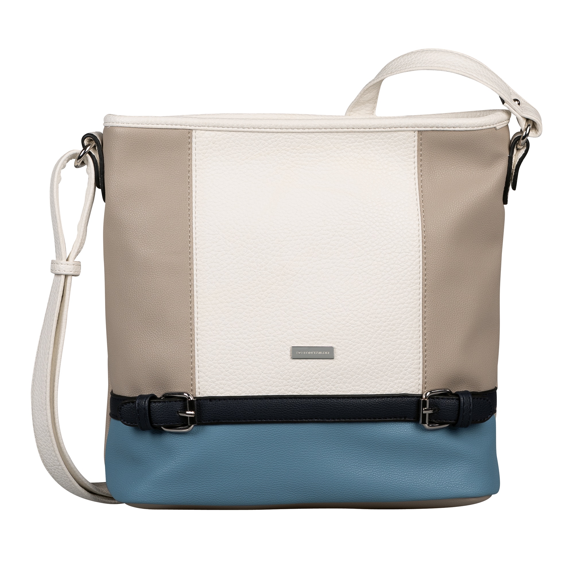 TOM TAILOR Hobo »Juna« aus soft genarbtem ledrigen Material mit glänzenden Metall-Accessoires