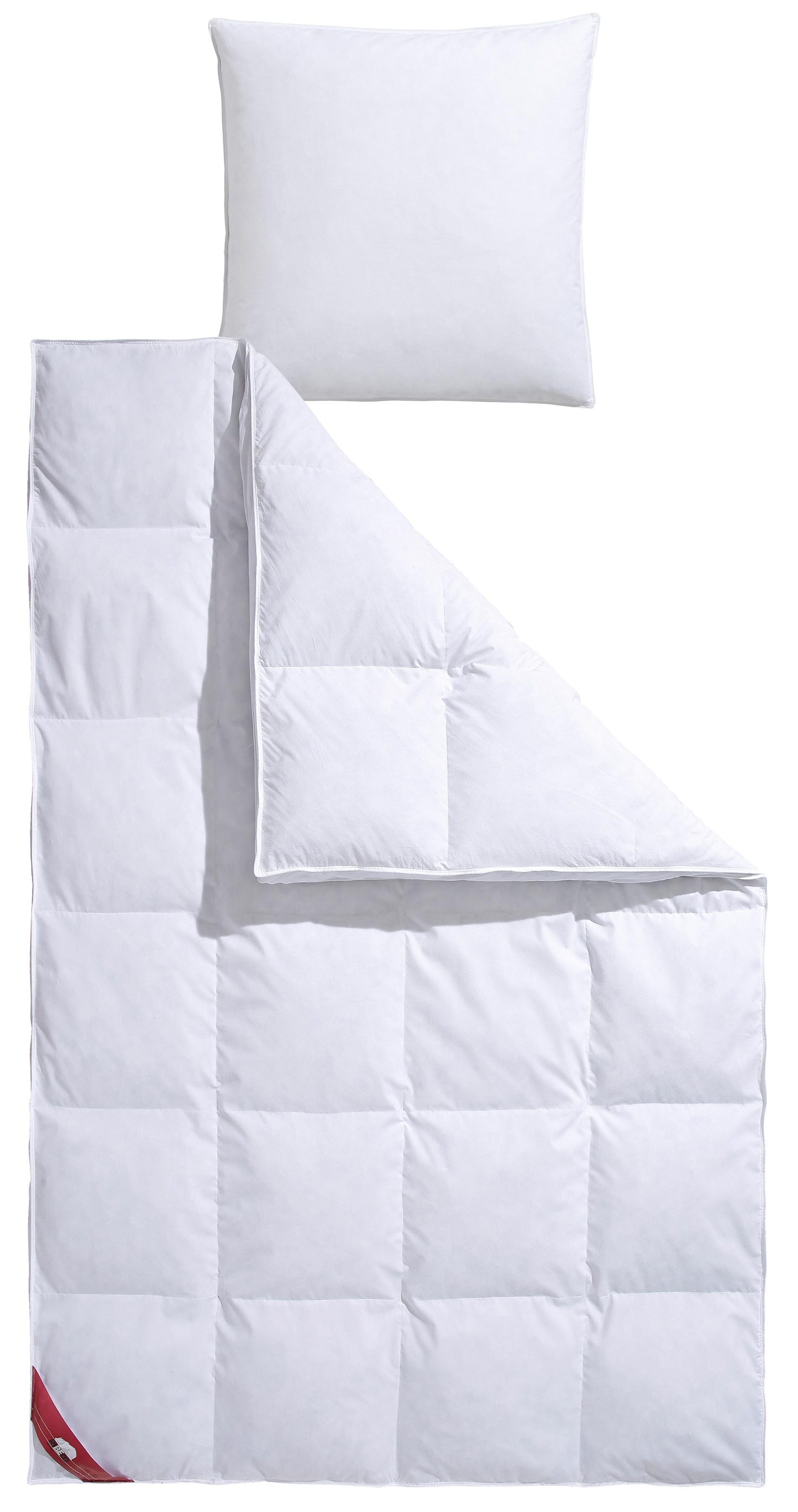 RIBECO Federbettdecke "Bettdecke in 135x200 und 155x220cm Topseller," extrawarm Füllung 90Federnund10Daunen 1 Stk. tlg. Daunen und Federn, Made in Germany, mit gratis 80x80 cm Kissen