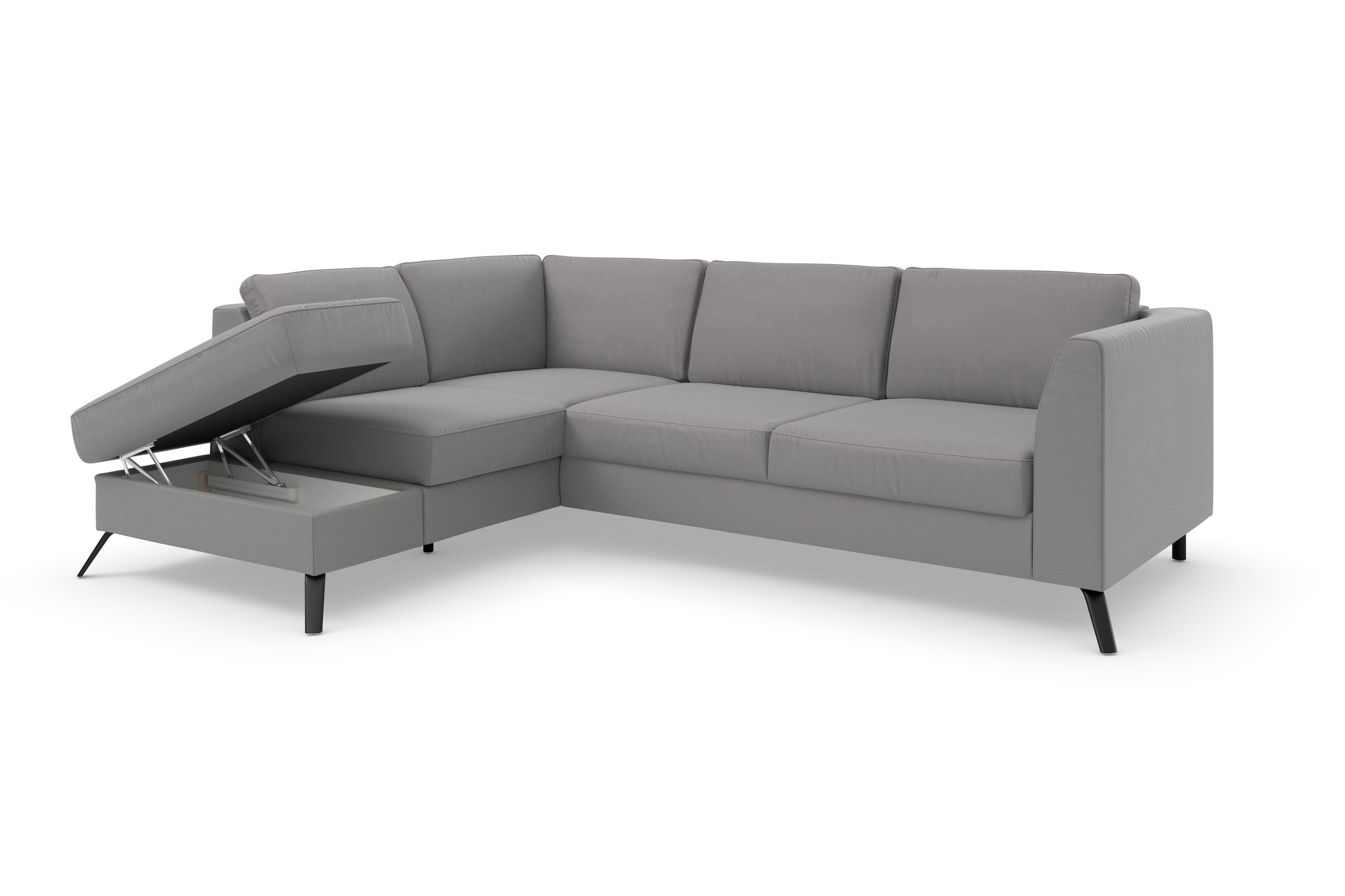 sit&more Ecksofa »Olsen L-Form«, inklusive Sitztiefenverstellung, wahlweise mit Bettfunktion, 15cm hoch