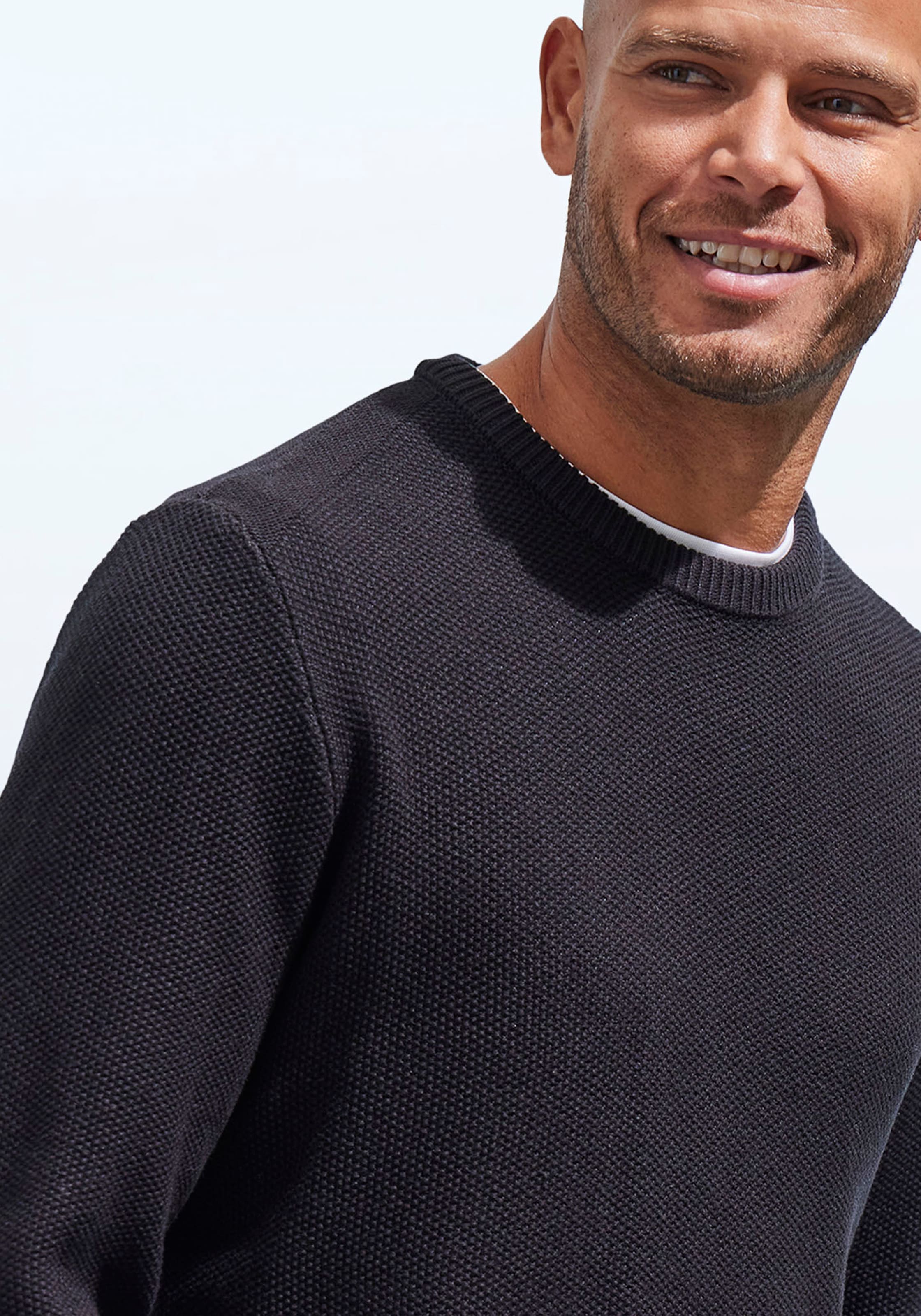 John Devin Strickpullover, Pullover in modischer Strickstruktur