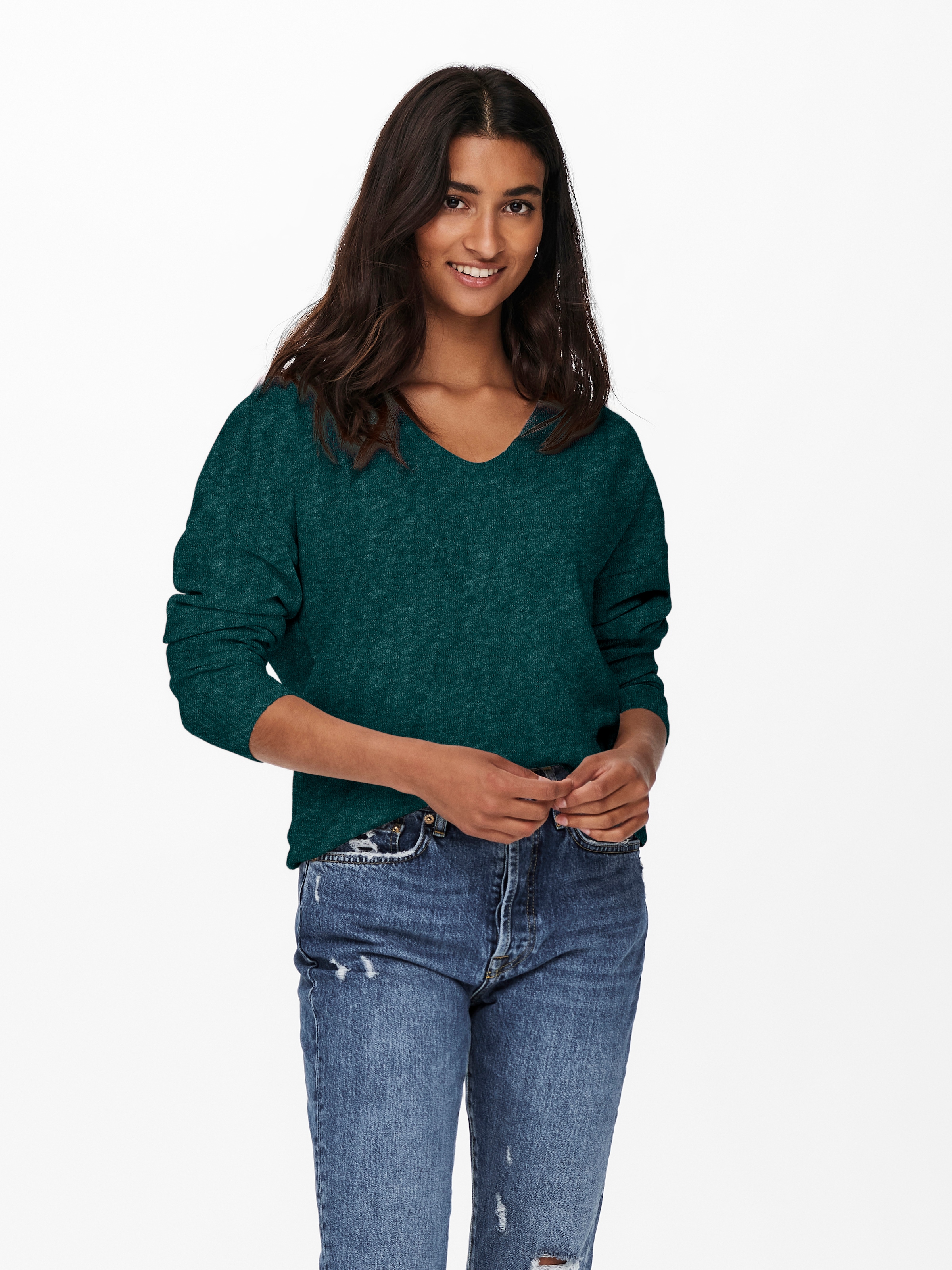 ONLY V-Ausschnitt-Pullover »ONLRICA LIFE L/S V-NECK PULLO KNT NOOS«, mit V-Ausschnitt