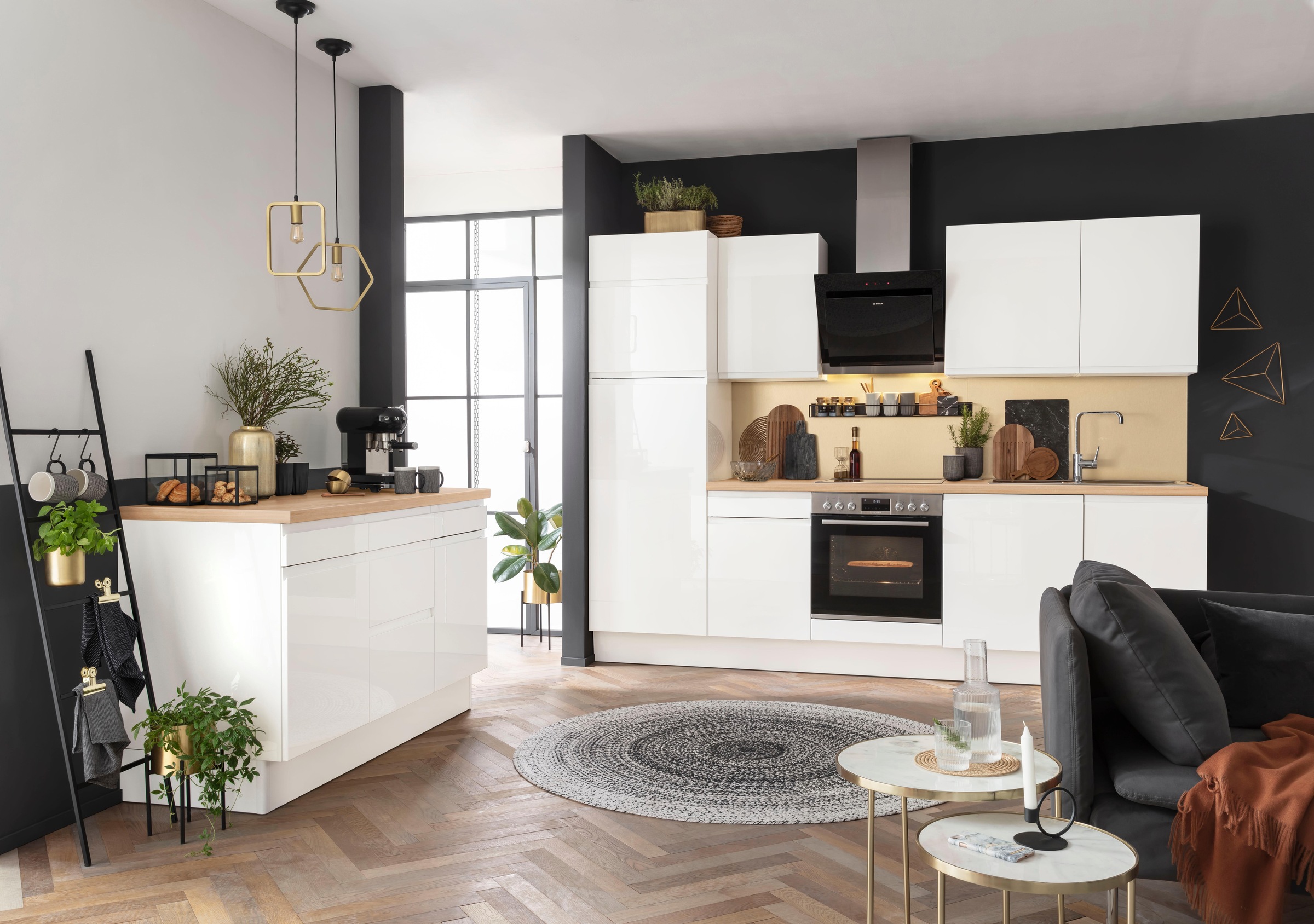 ❤ OPTIFIT Küchenzeile Breite mm und 280 Arbeitsplatte starker im Shop »Avio«, Hochglanz-Fronten, cm 38 Jelmoli-Online entdecken
