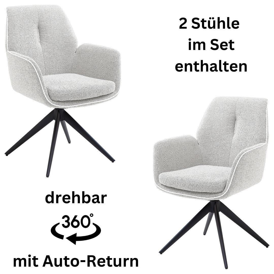Stolkom Armlehnstuhl »Enja«, (Set), 2 St., Stoffbezug, 360 grad drehbar mit Auto-Return