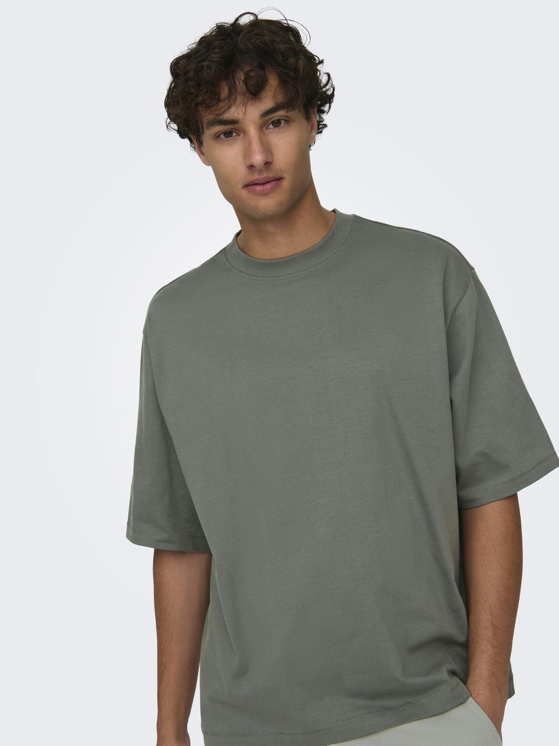ONLY & SONS Rundhalsshirt »ONSMILLENIUM OVZ SS TEE NOOS«
