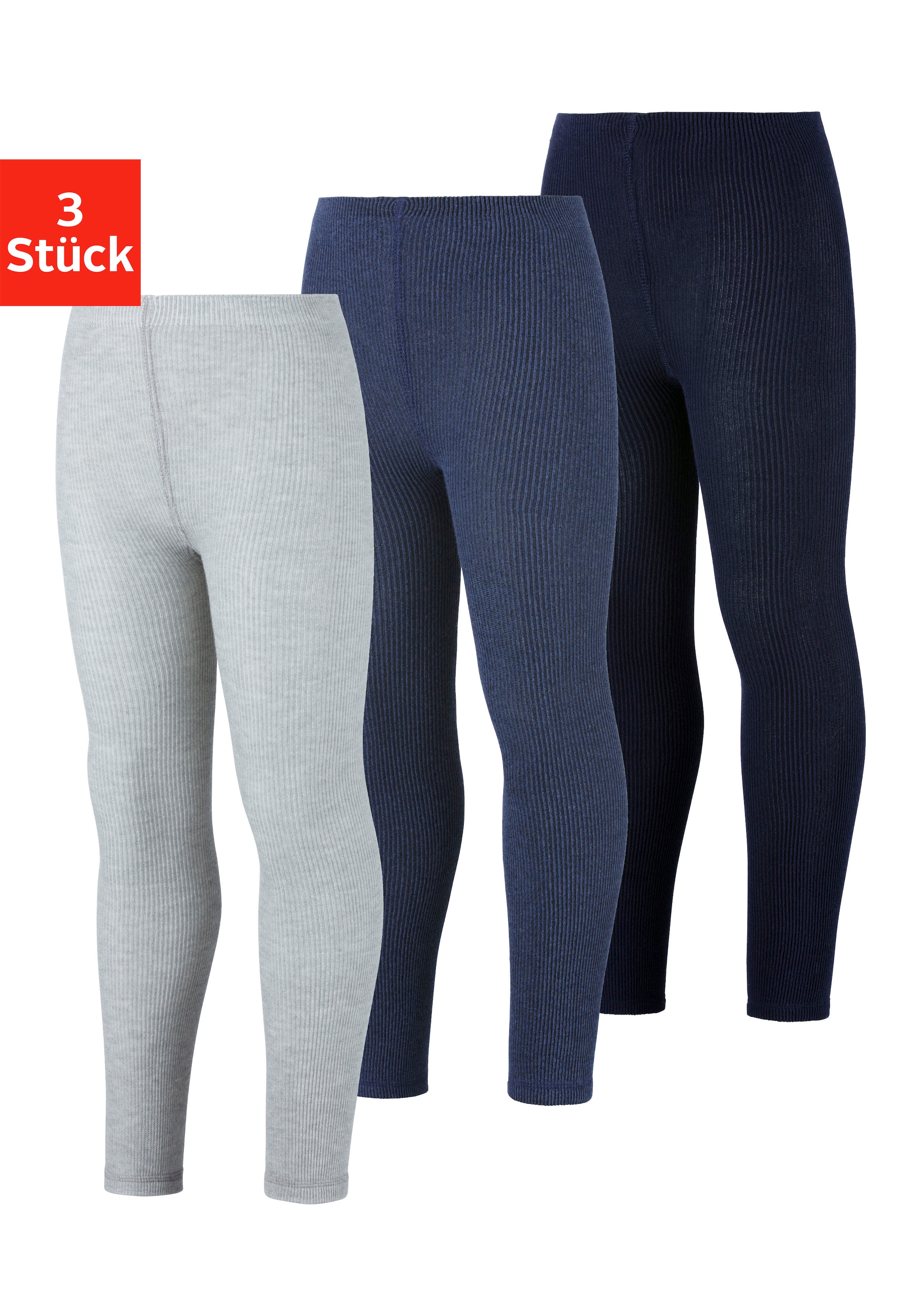 H.I.S Strickstrumpfleggings Packung, 3 Stk. in feiner Rippqualität
