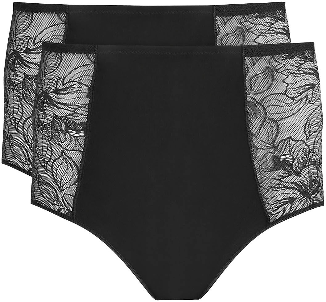 Nina Von C. High-Waist-Slip »"Cotton Shape"« 2er Pack, eng, elastisch, bequem, feminin, mit Spitze, Baumwollmix