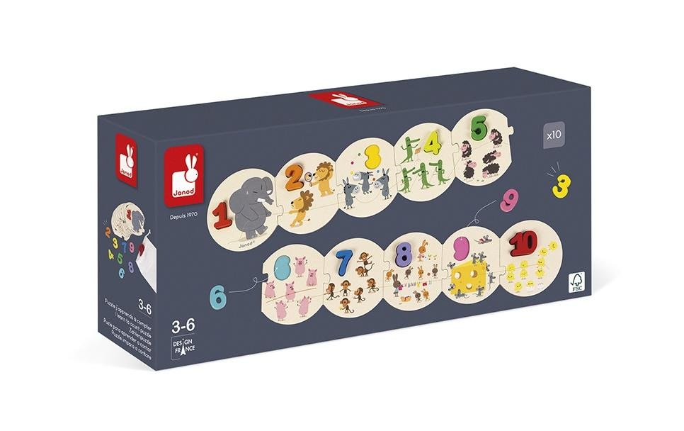 Janod Puzzle »Zahlen lernen«, (10 tlg.)
