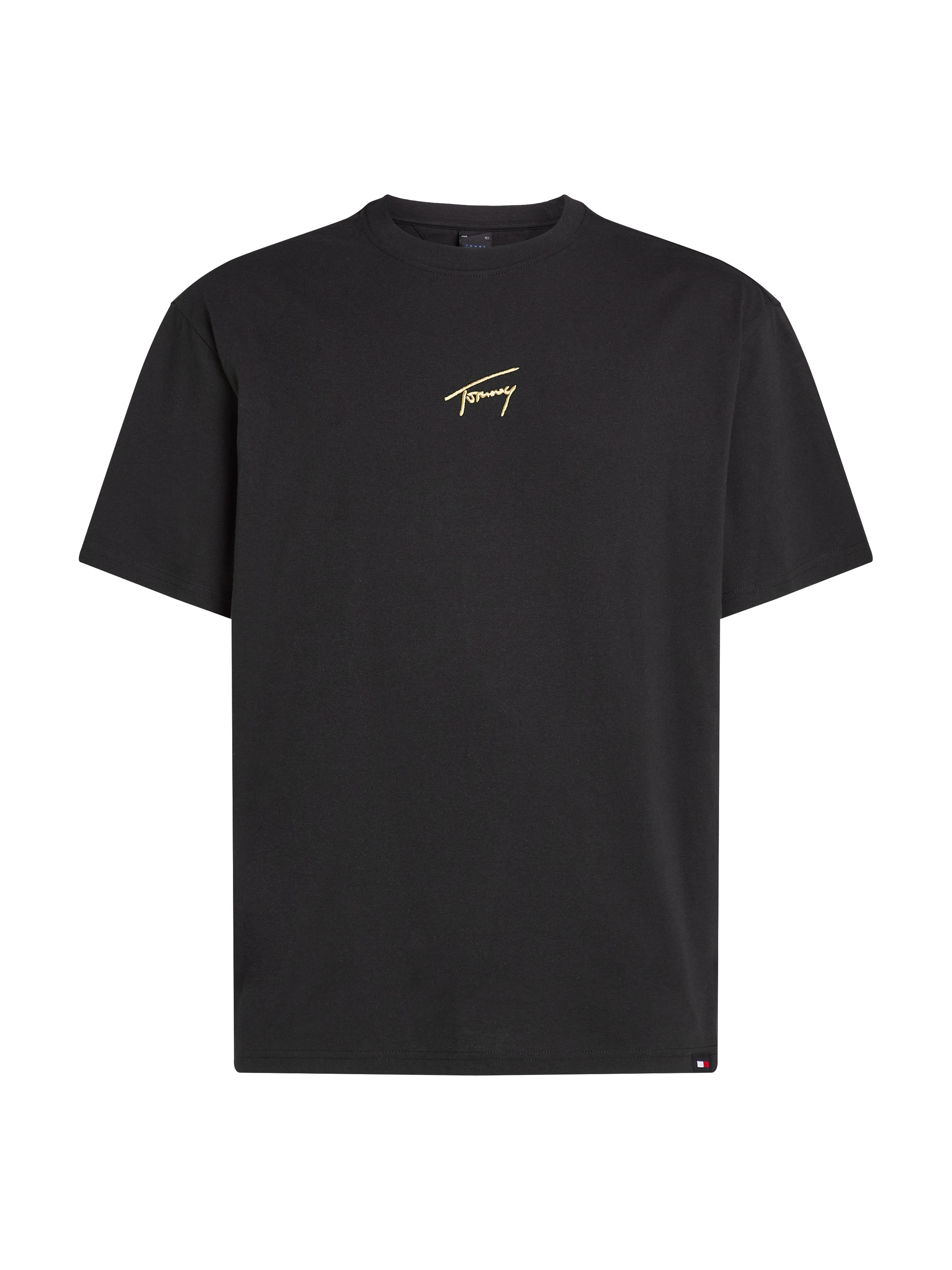 Tommy Jeans T-Shirt »TJM REG GOLD SIGNATURE TEE EXT«, Logostickerei