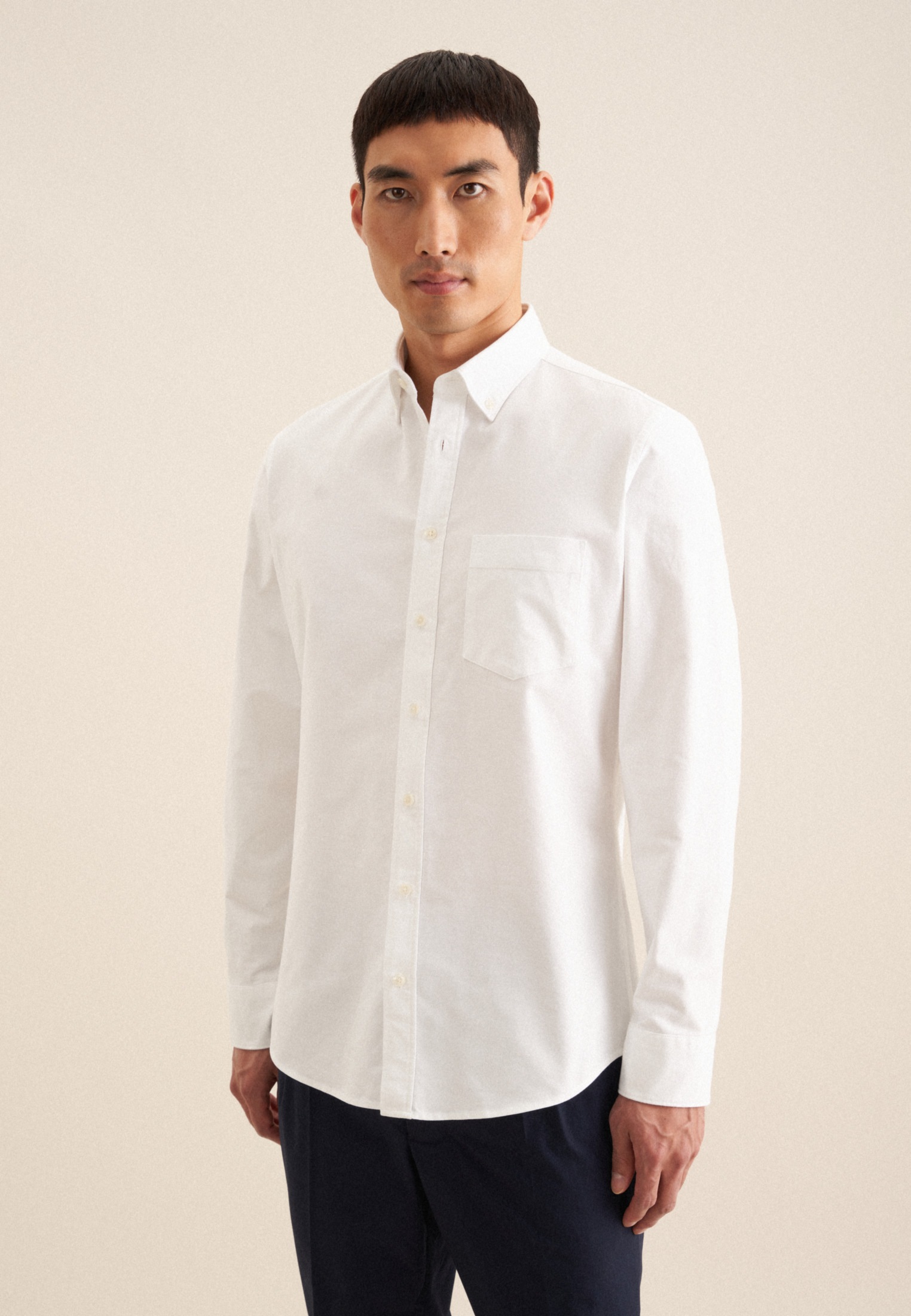 seidensticker Businesshemd Slim 1/1 Button-Down-Kragen Uni