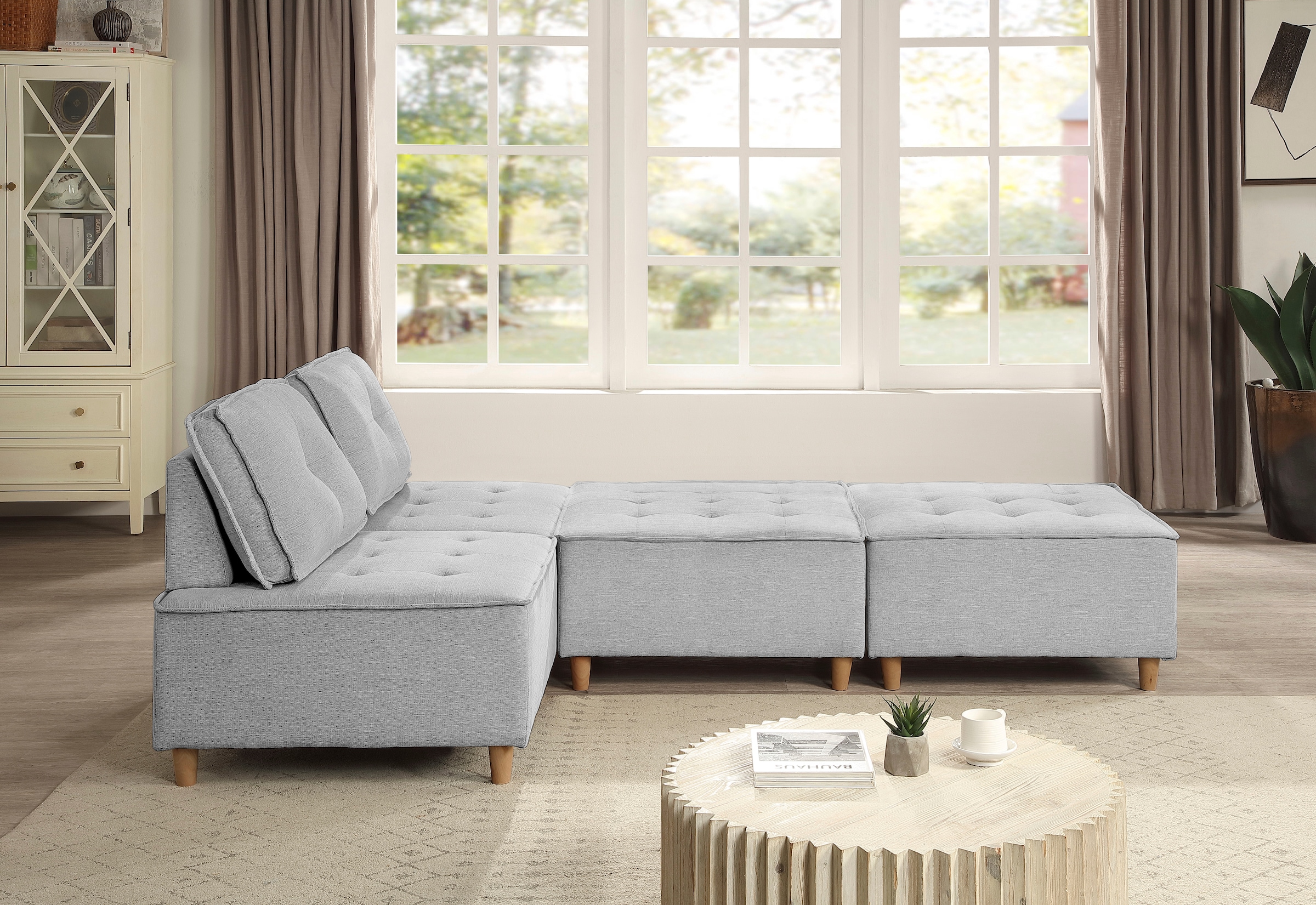 RAUM.ID Hocker »Flexid«, (1 St.), modular erweiterbar zum Sofa, Chenille-Bezug